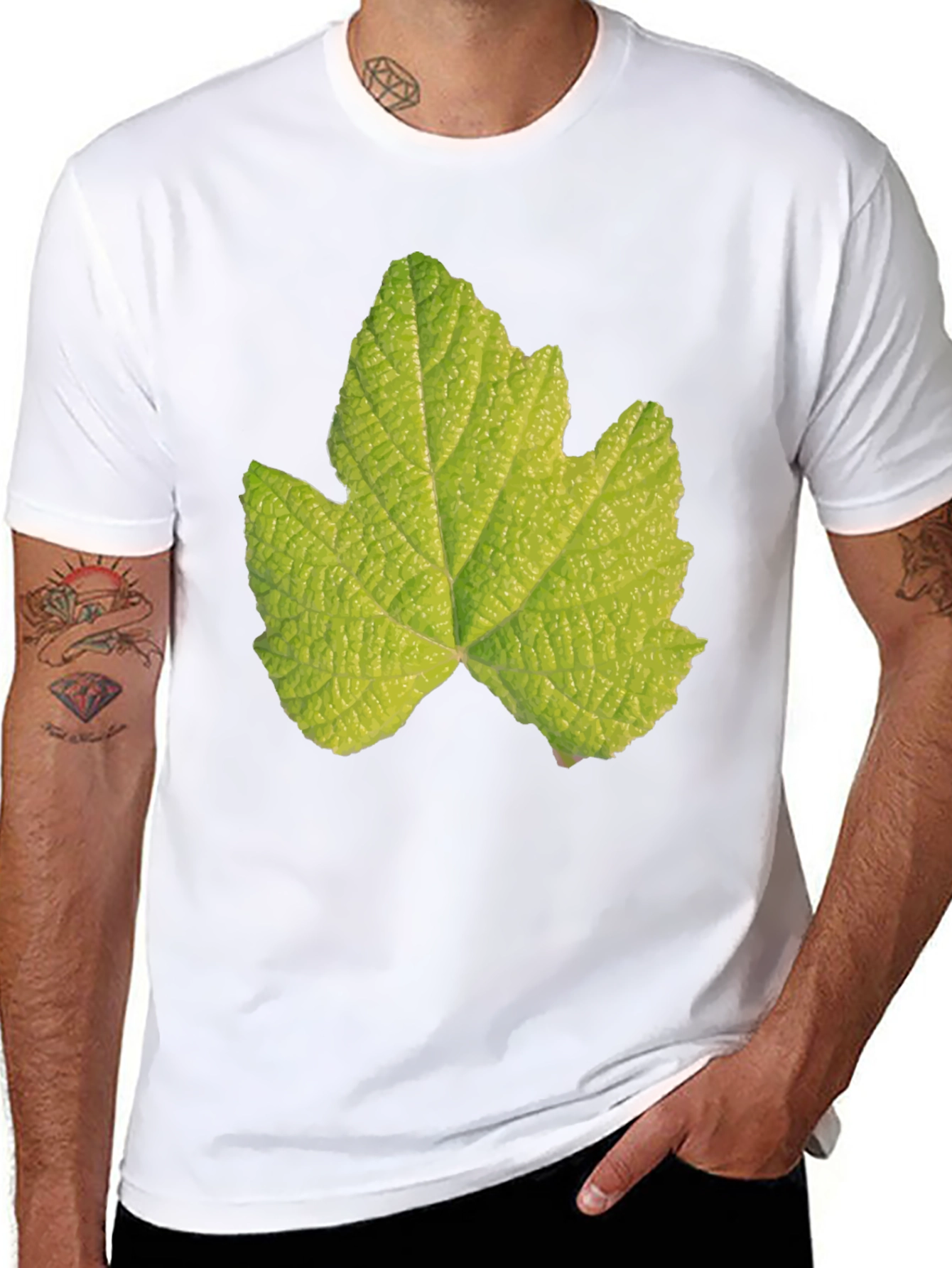 Leaf Graphic Black T-Shirt