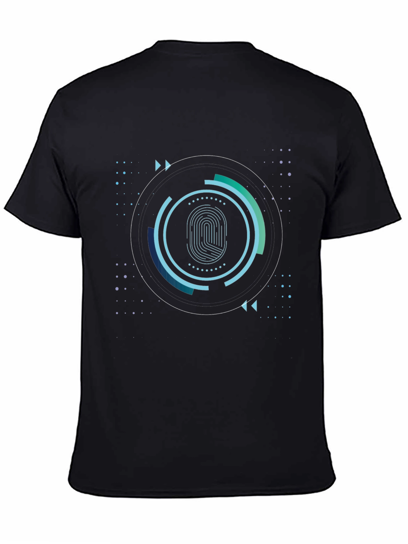 Tech Fingerprint Graphic Black T-Shirt