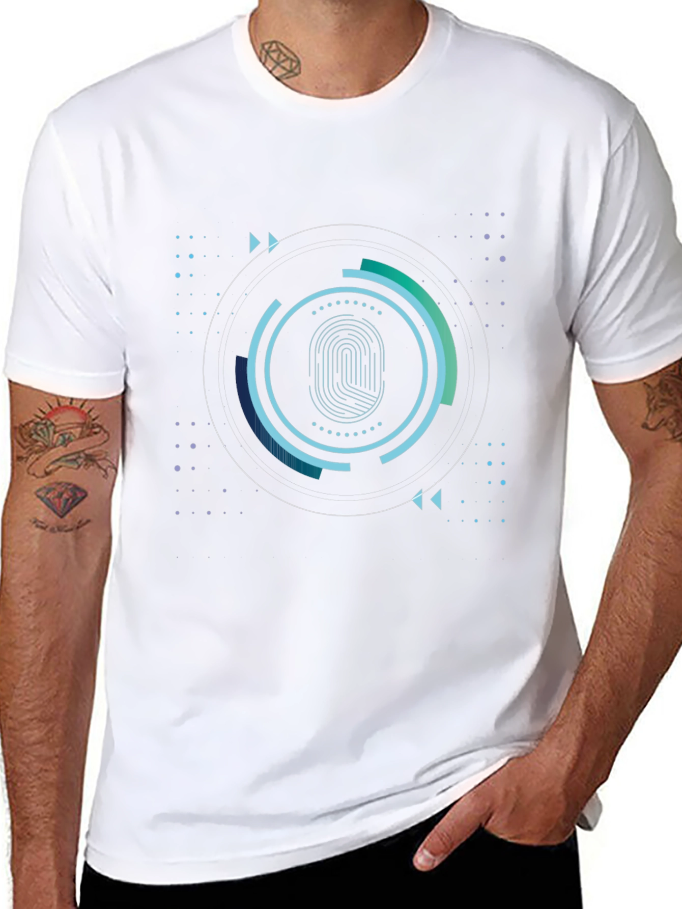 Tech Fingerprint Graphic Black T-Shirt