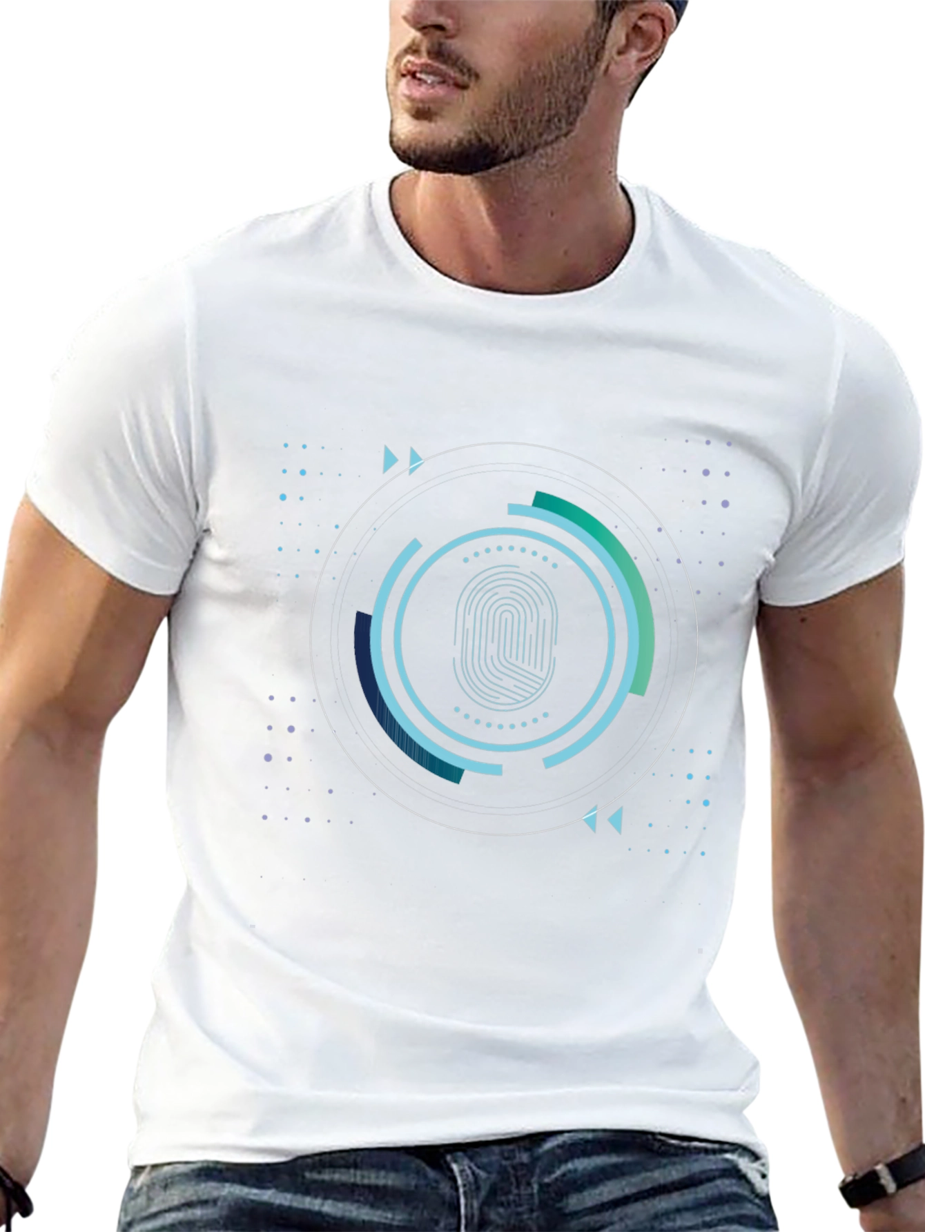 Tech Fingerprint Graphic Black T-Shirt