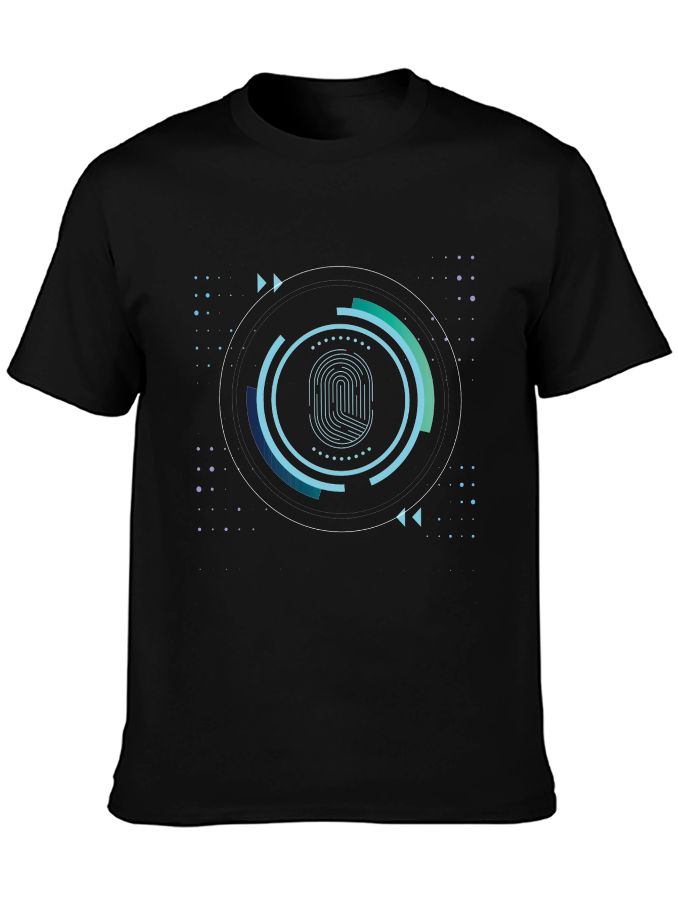 Tech Fingerprint Graphic Black T-Shirt