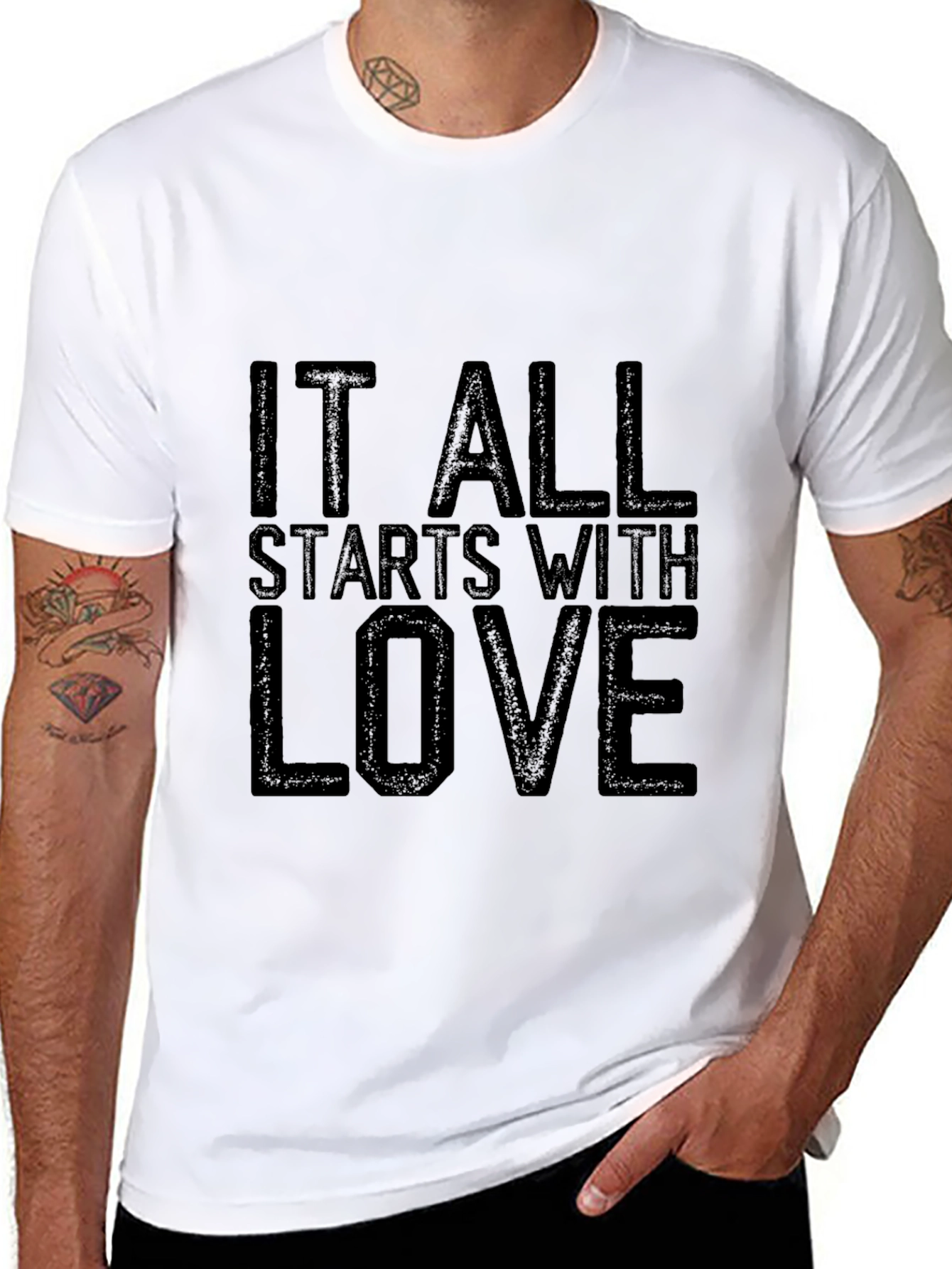 It All Starts with Love Black T-Shirt