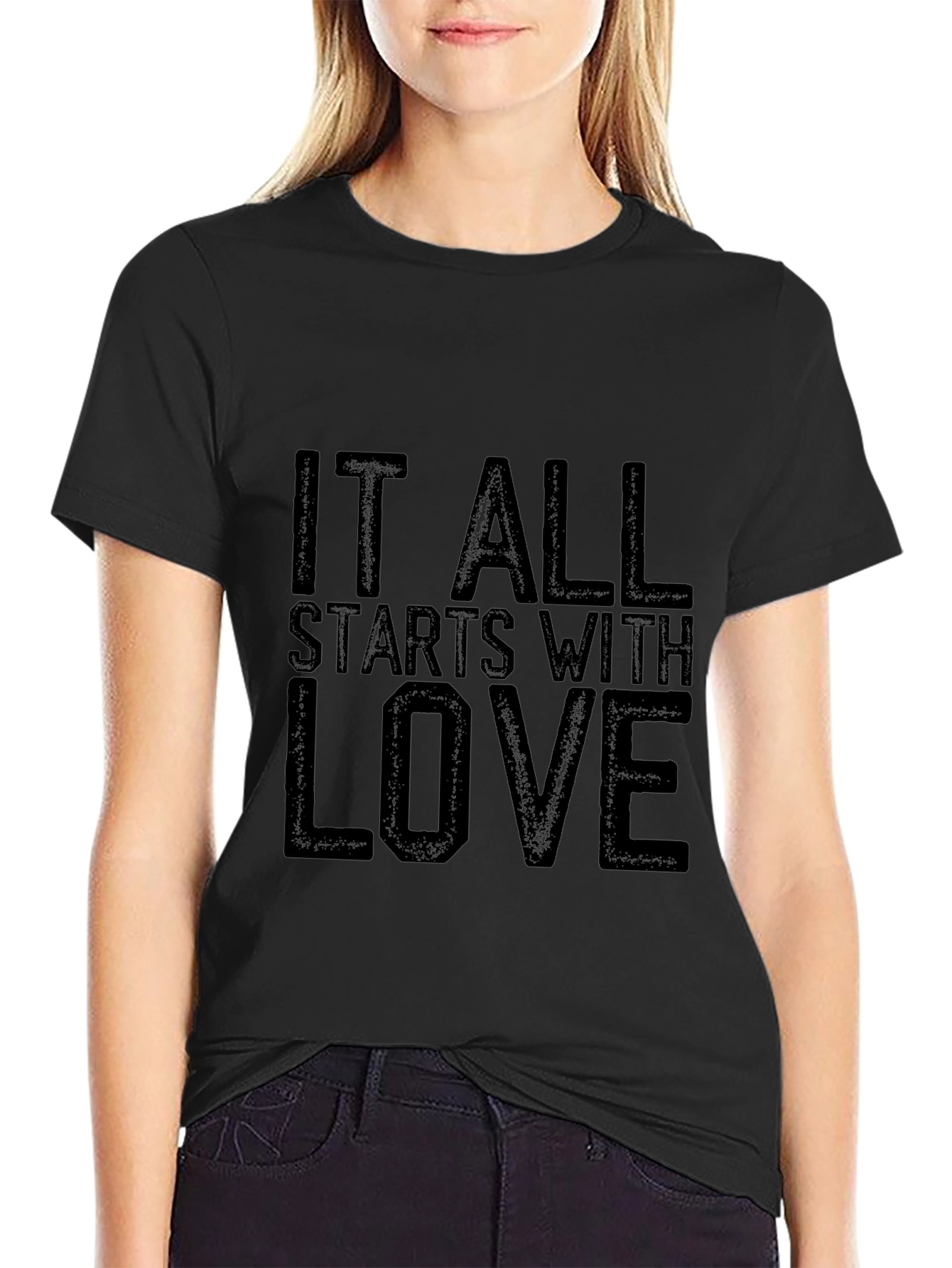 It All Starts with Love Black T-Shirt