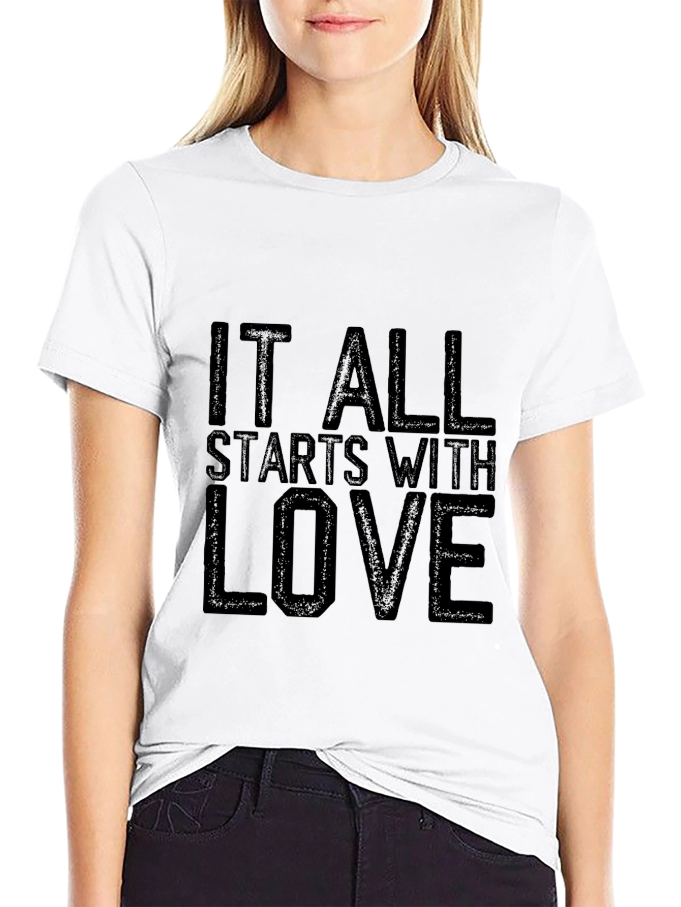 It All Starts with Love Black T-Shirt