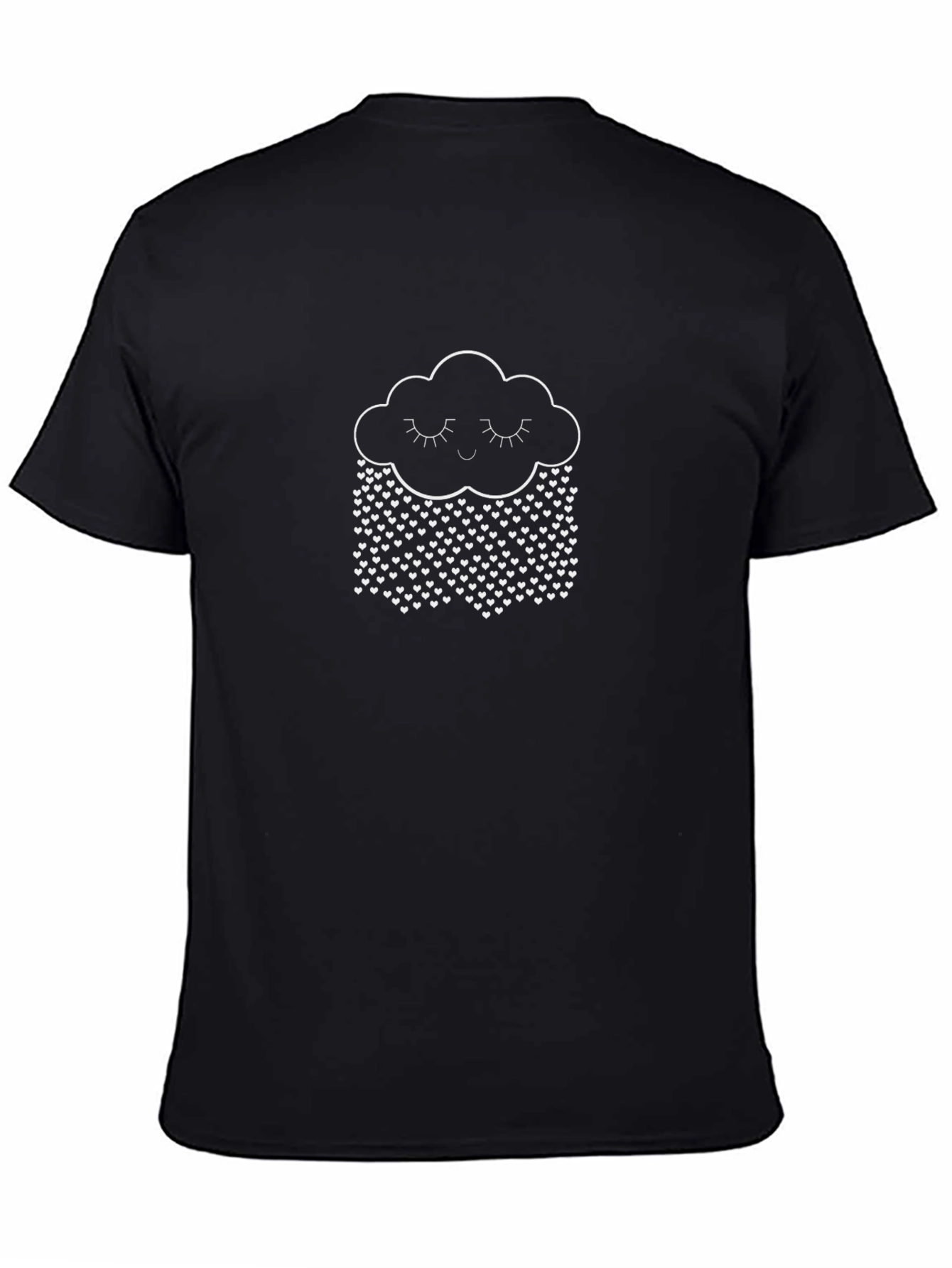 Dreamy Cloud Heart Rain Black Tee