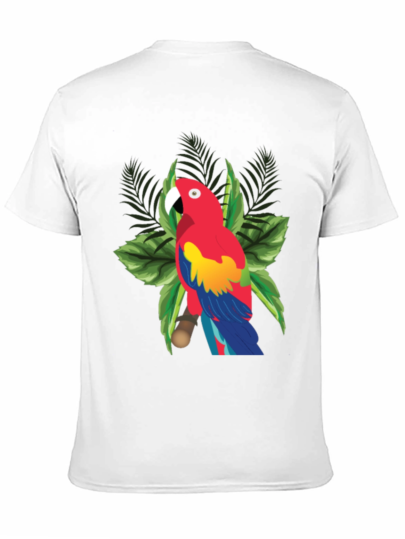 Tropical Parrot Graphic Tee - Black