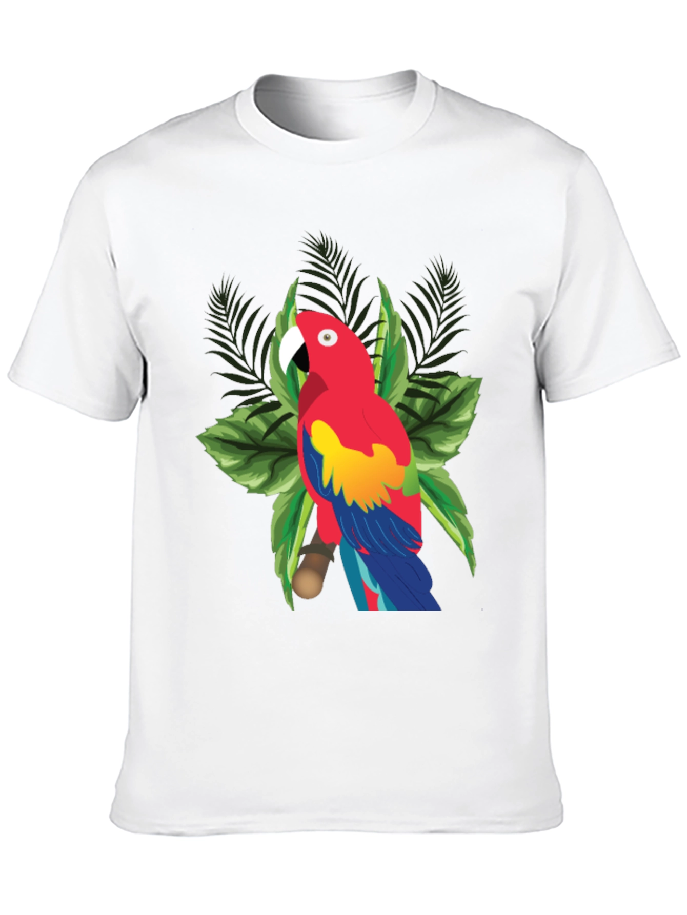 Tropical Parrot Graphic Tee - Black