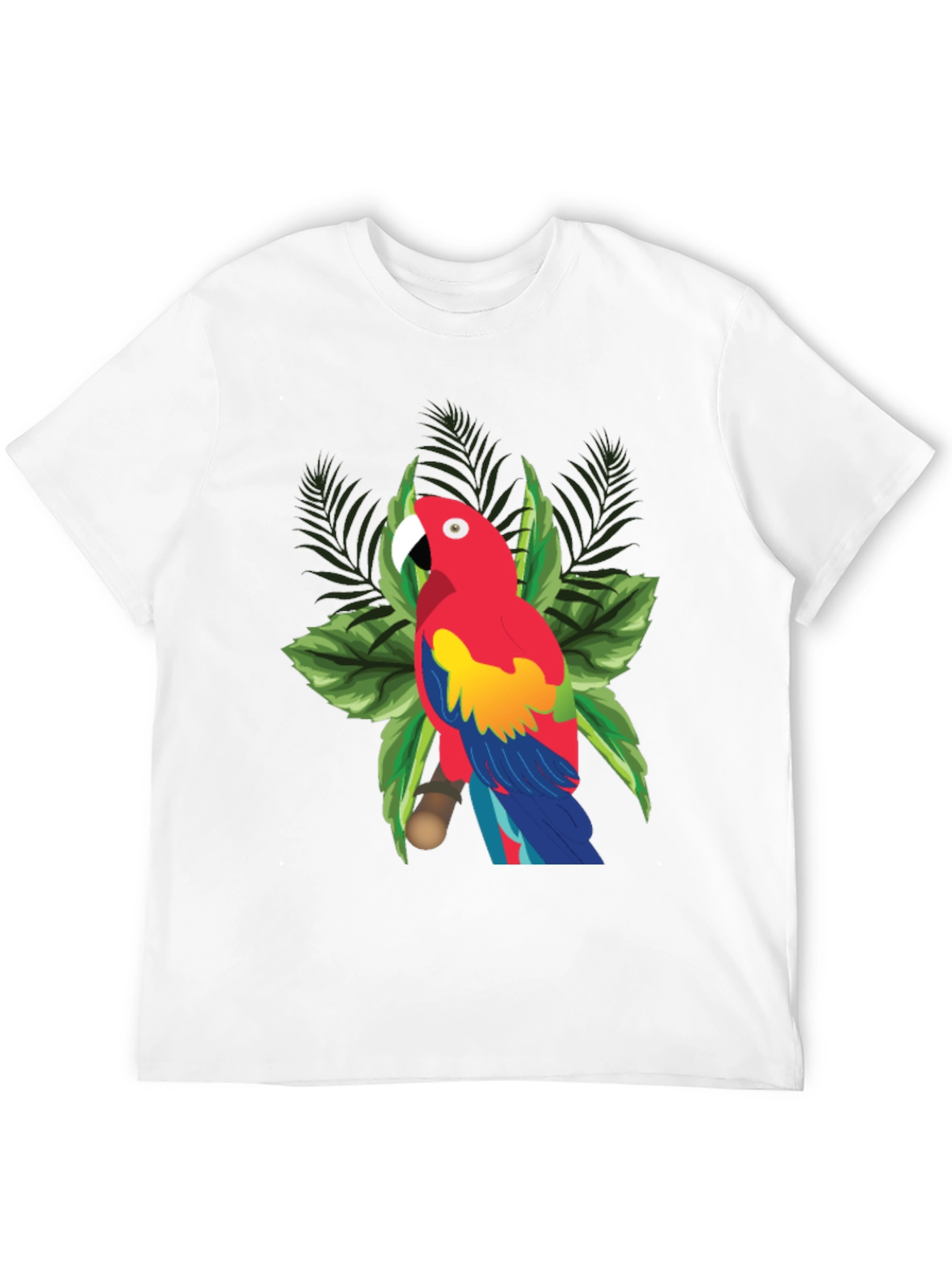 Tropical Parrot Graphic Tee - Black