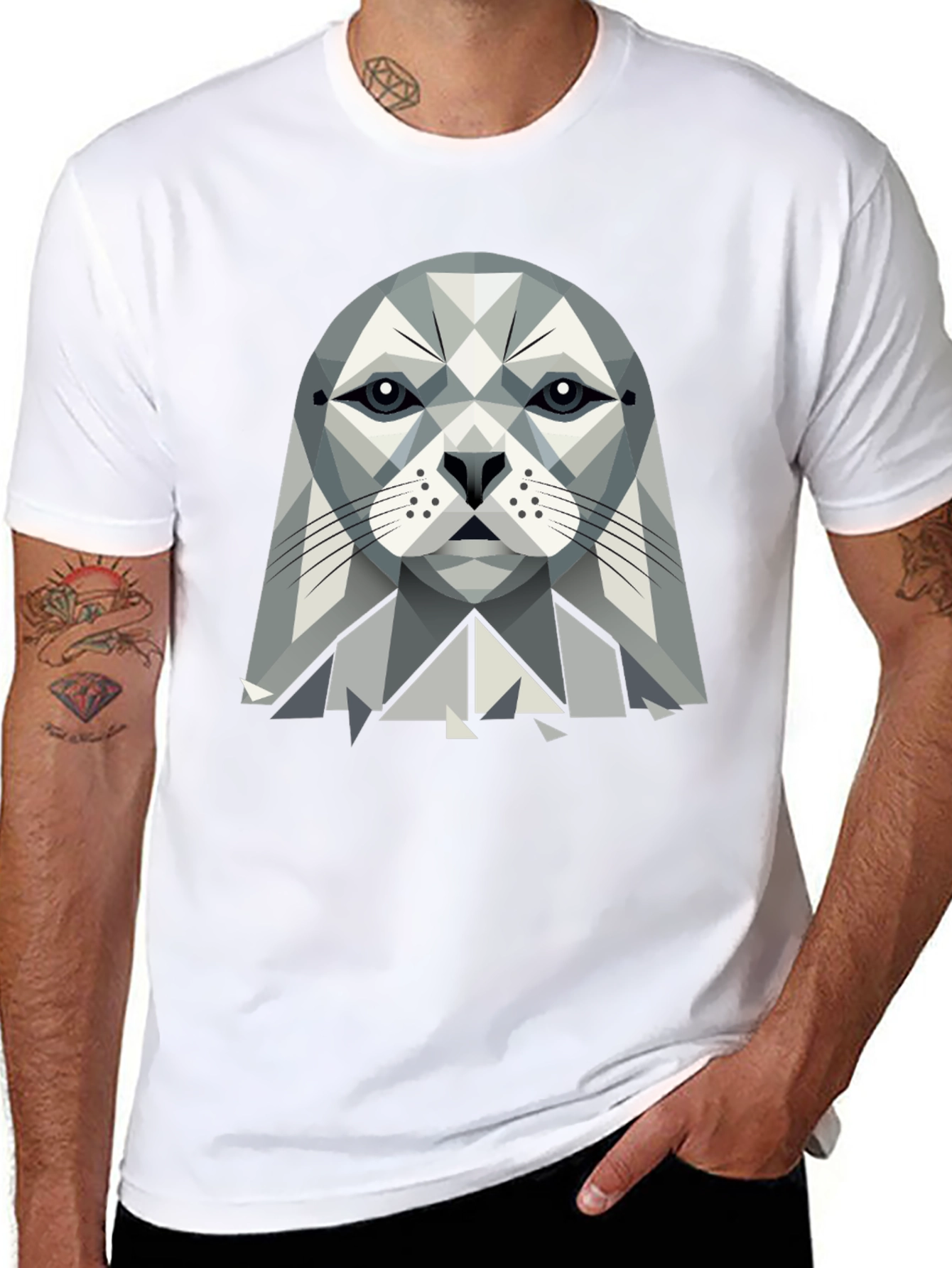 Geometric Seal T-Shirt - Modern Graphic Tee