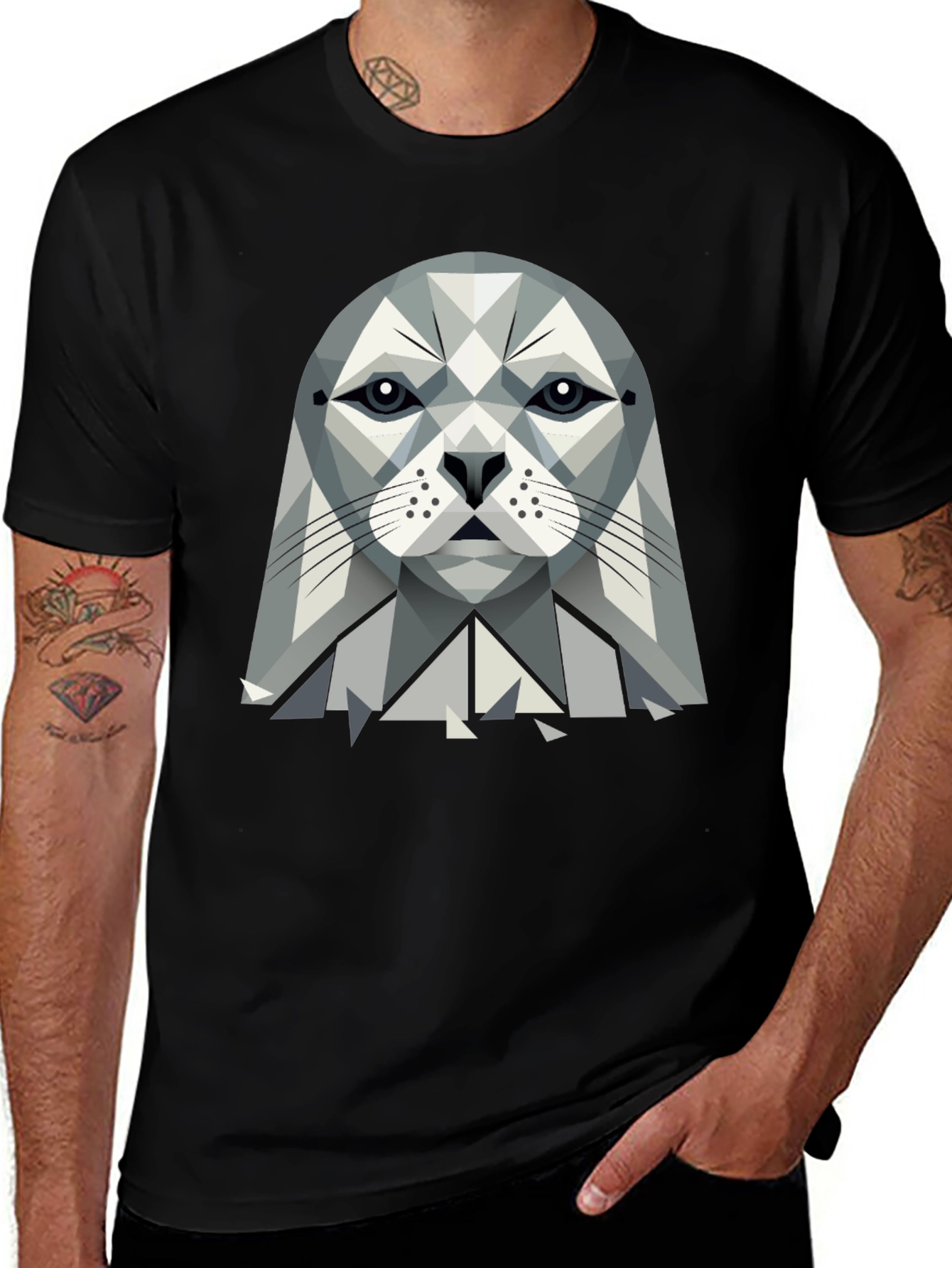 Geometric Seal T-Shirt - Modern Graphic Tee