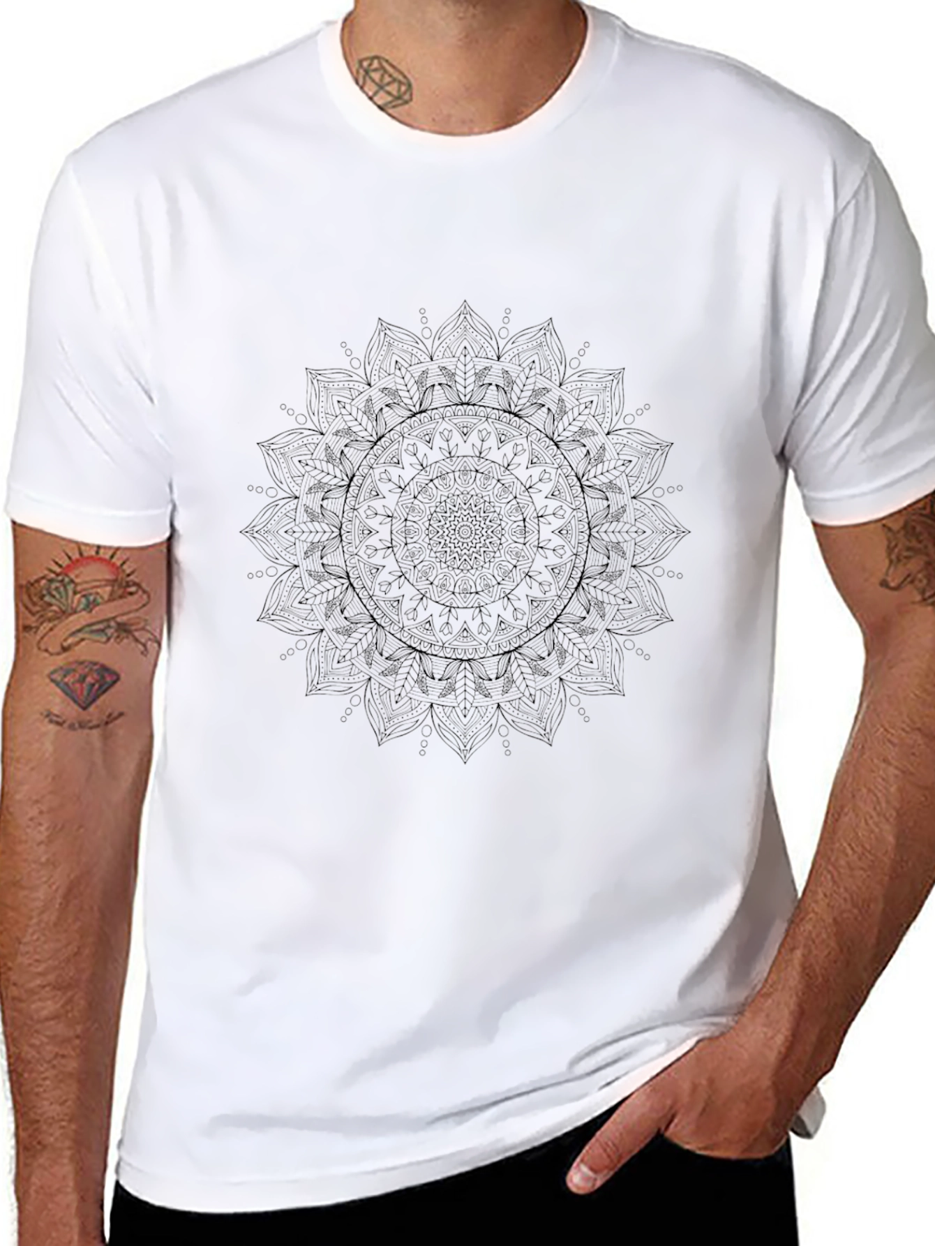 Black Mandala Graphic T-Shirt