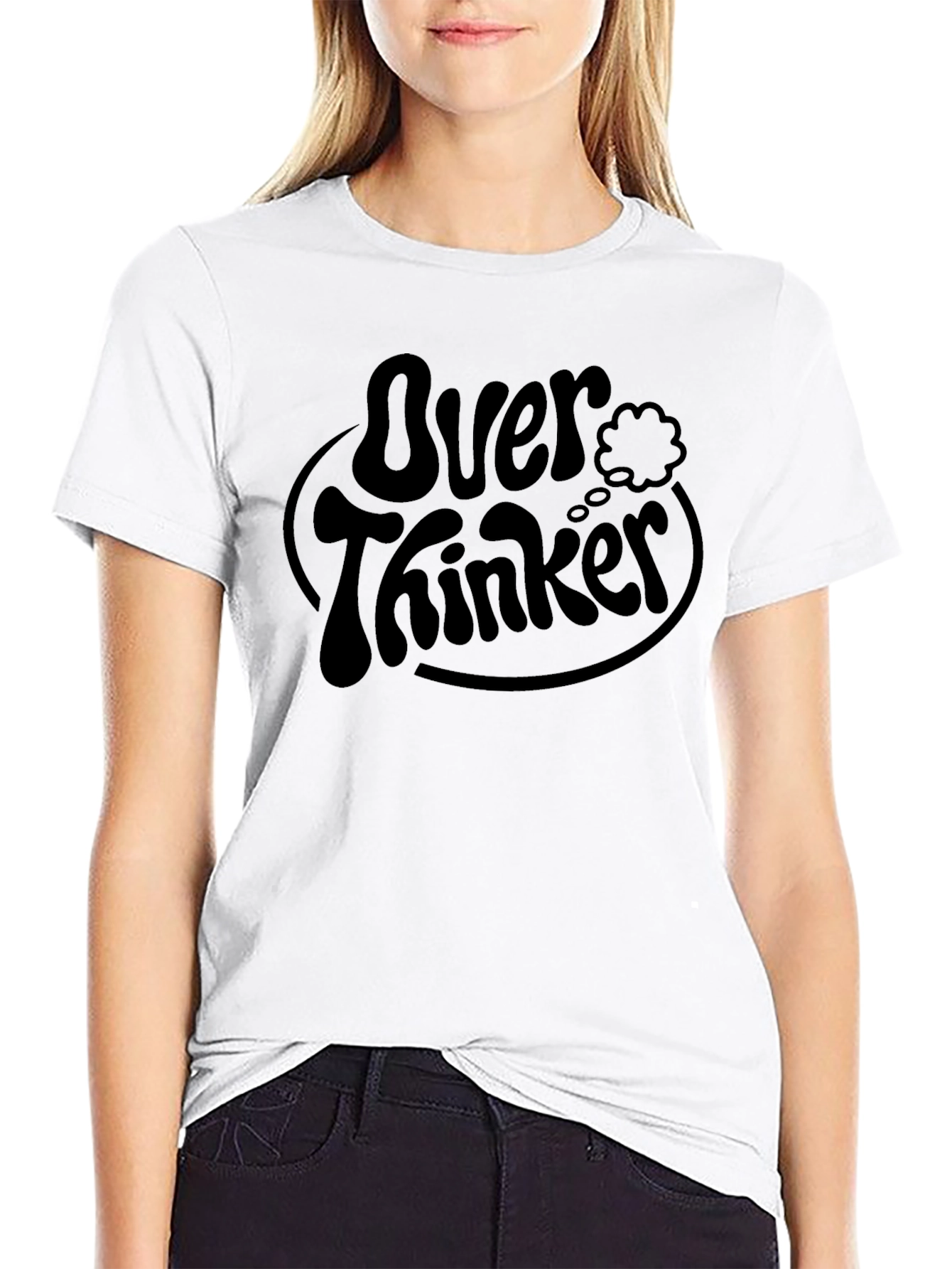 Over Thinker Black Graphic Tee
