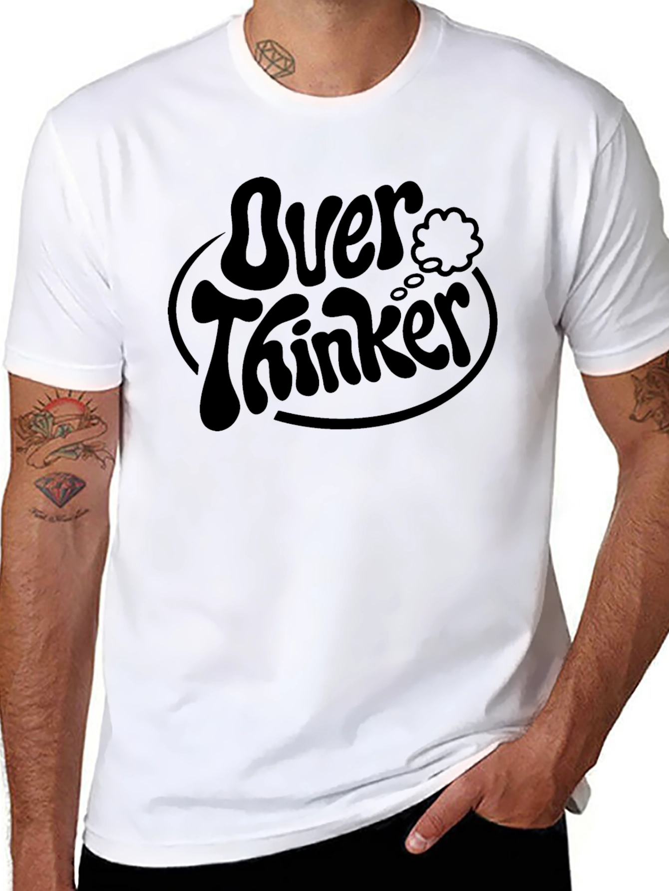 Over Thinker Black Graphic Tee