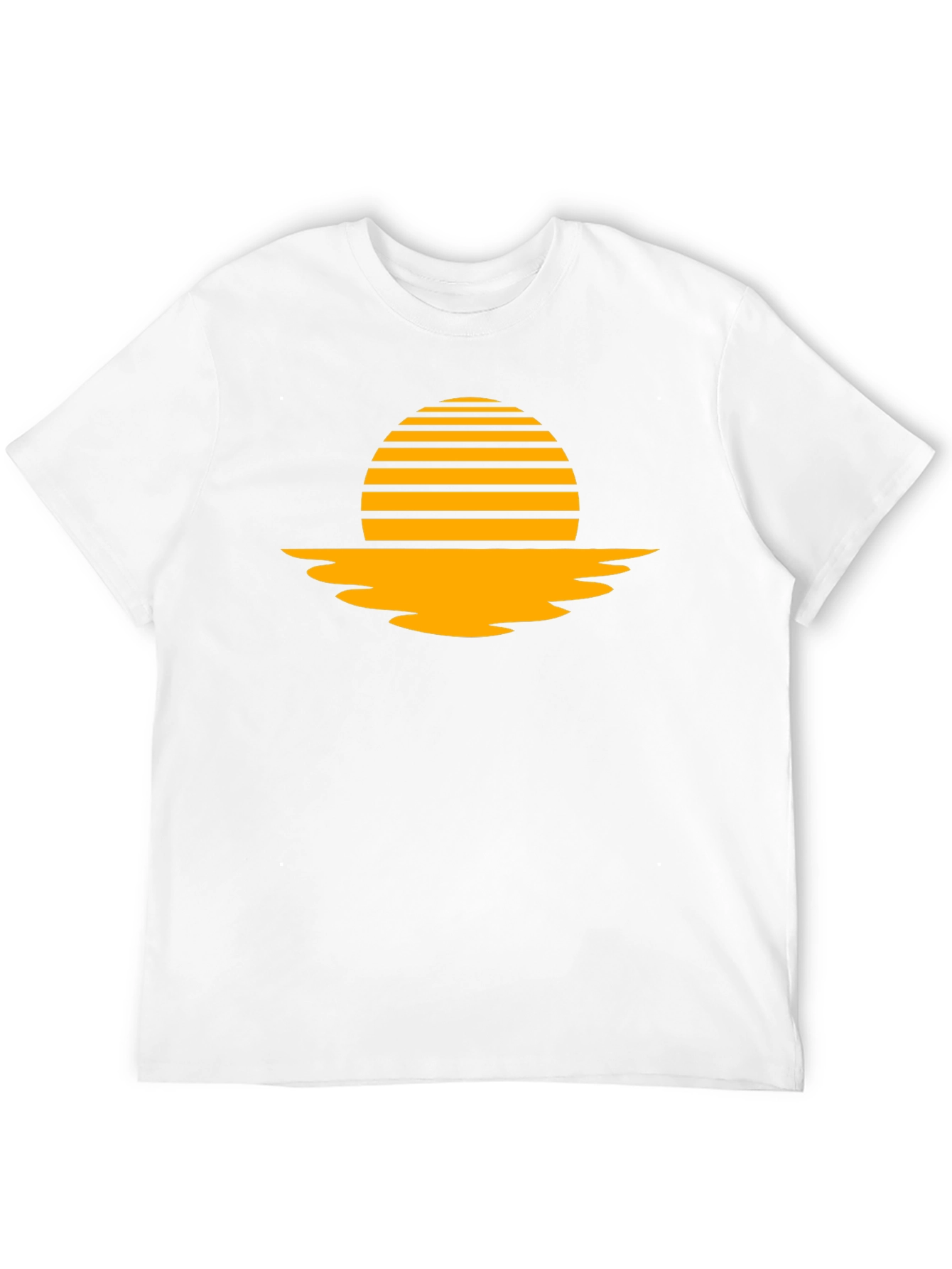 Retro Sunset Graphic Tee - Black Cotton Blend