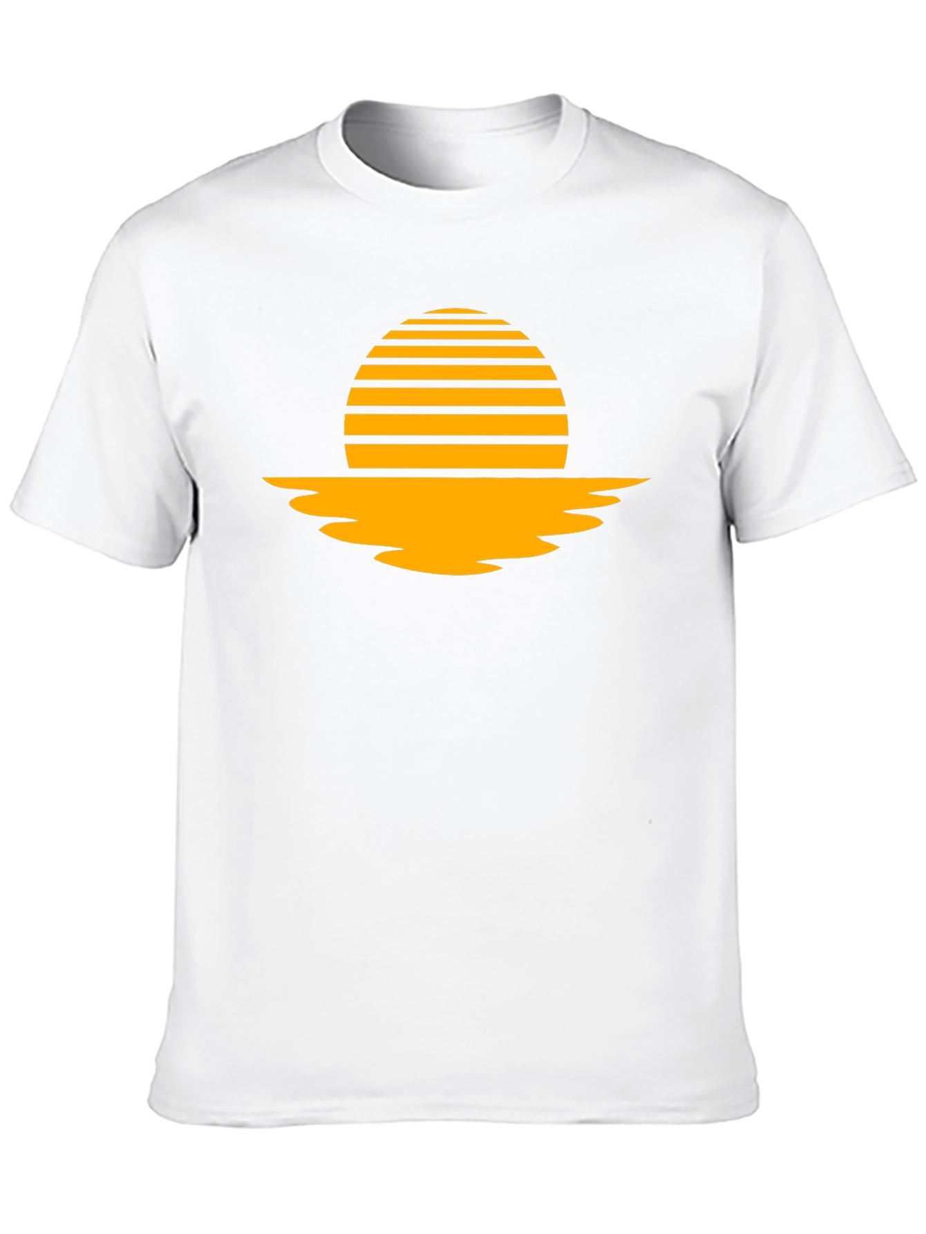 Retro Sunset Graphic Tee - Black Cotton Blend