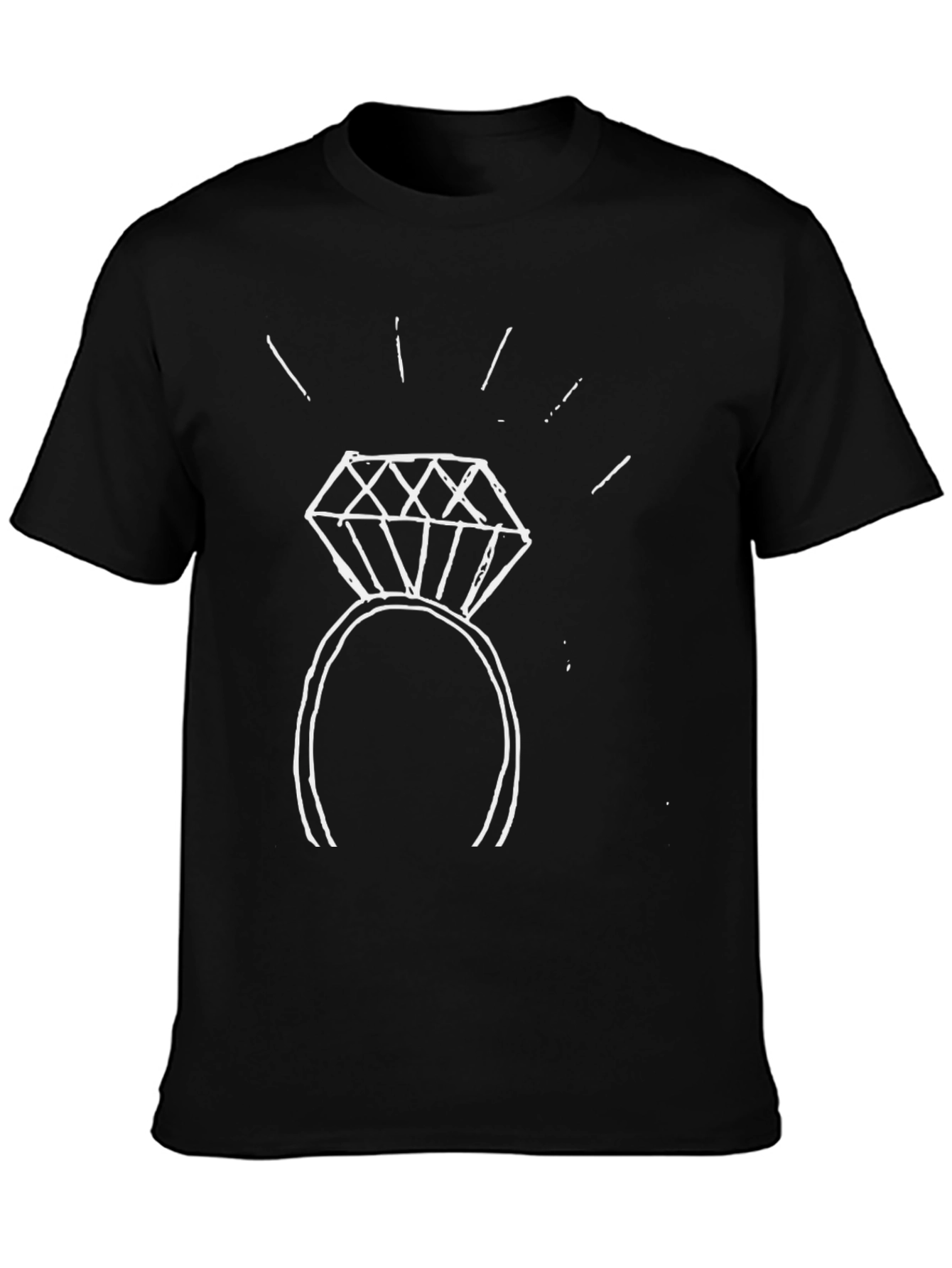 Diamond Ring Graphic Tee - Stylish Black T-Shirt
