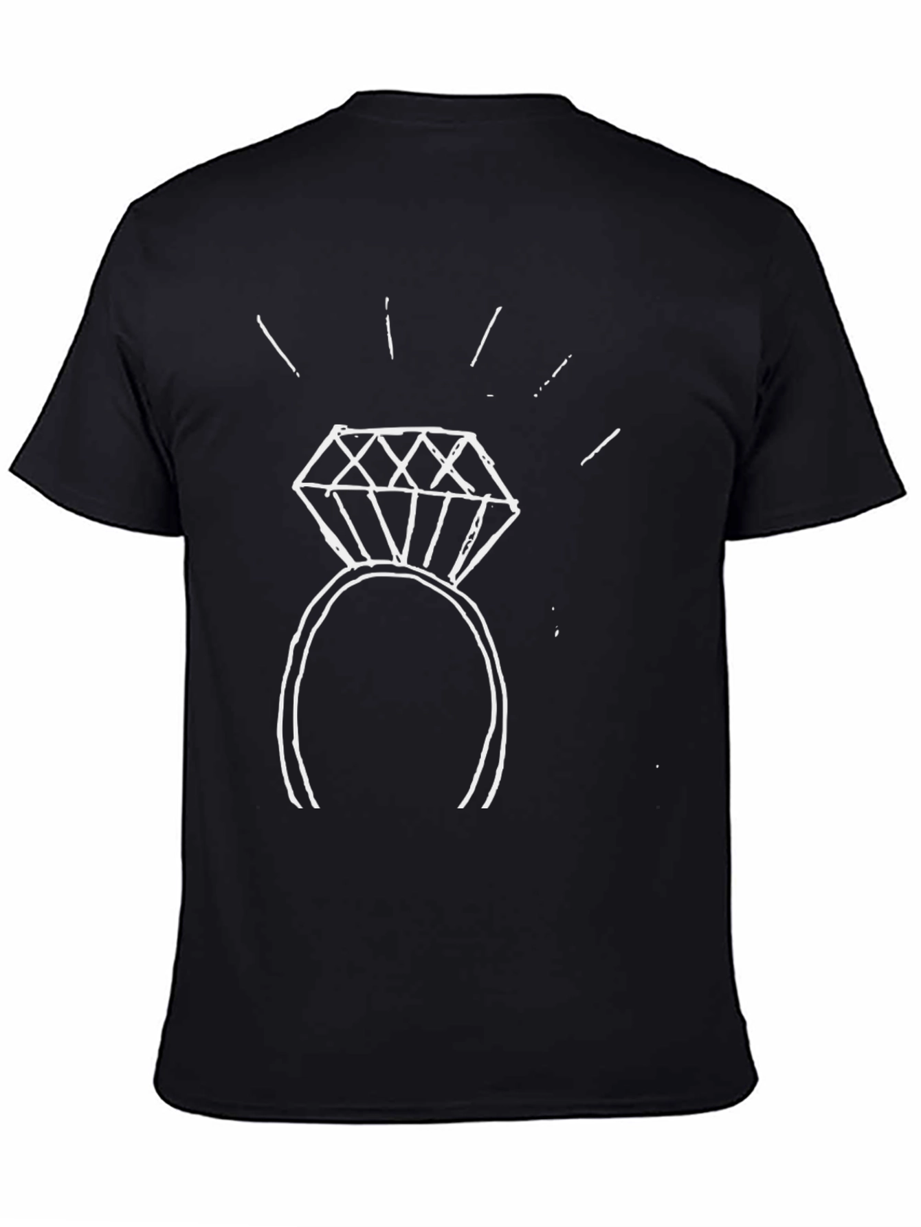 Diamond Ring Graphic Tee - Stylish Black T-Shirt