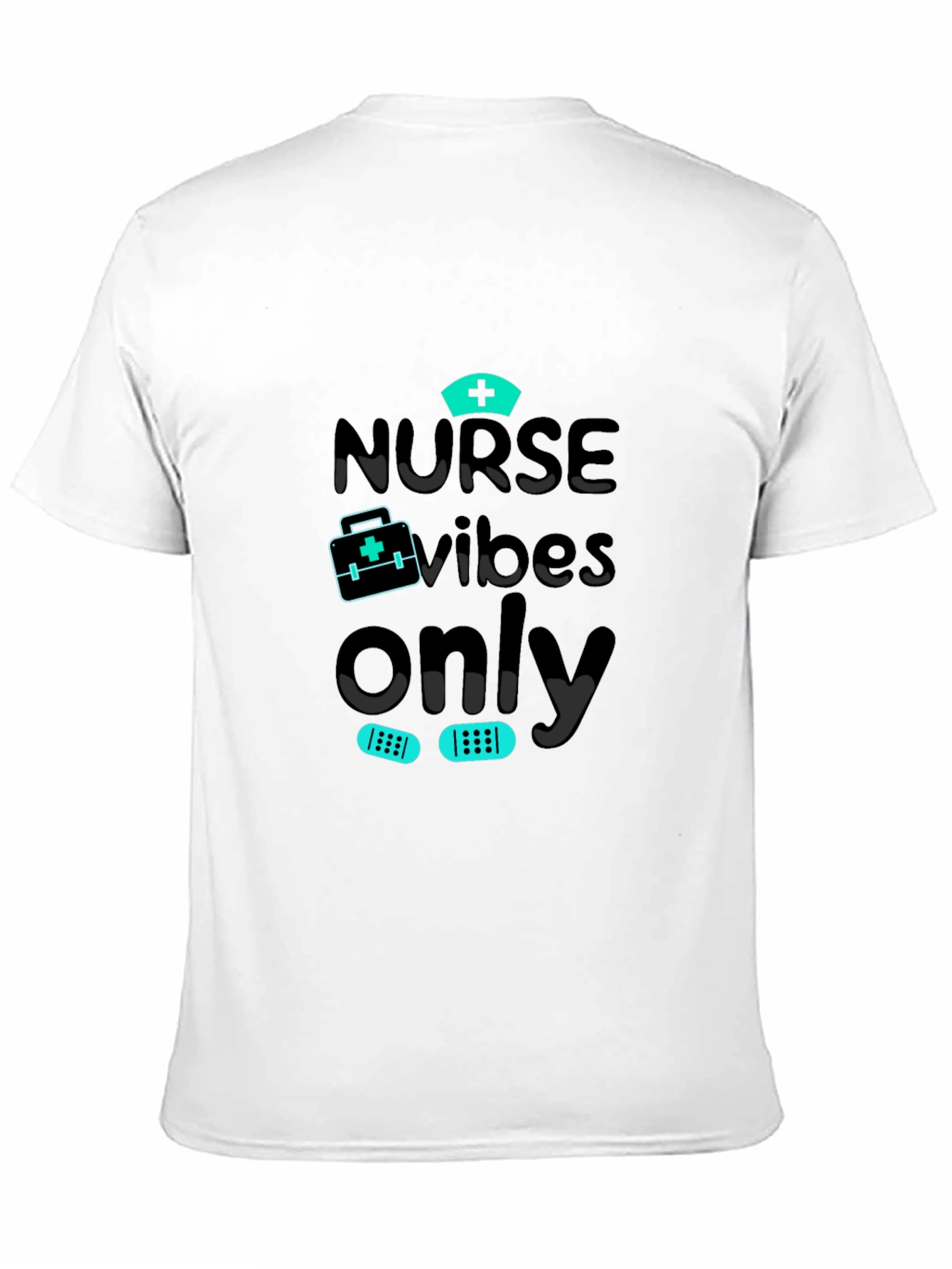 Nurse Vibes Only Graphic T-Shirt - Black Cotton Blend