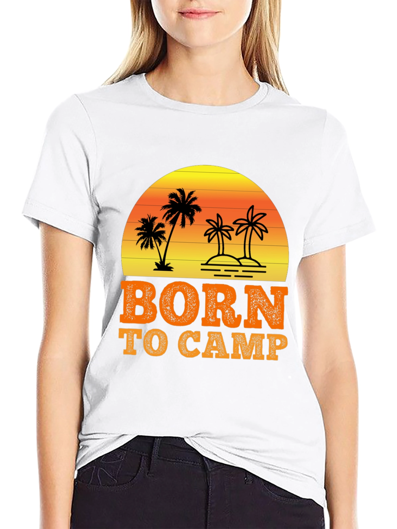 Born to Camp T-Shirt: Island Sunset Graphic Tee