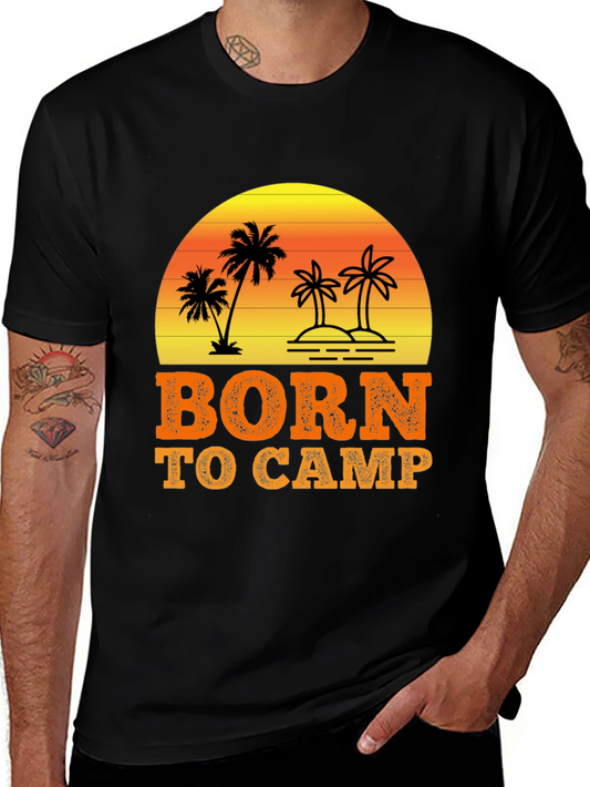 Born to Camp T-Shirt: Island Sunset Graphic Tee