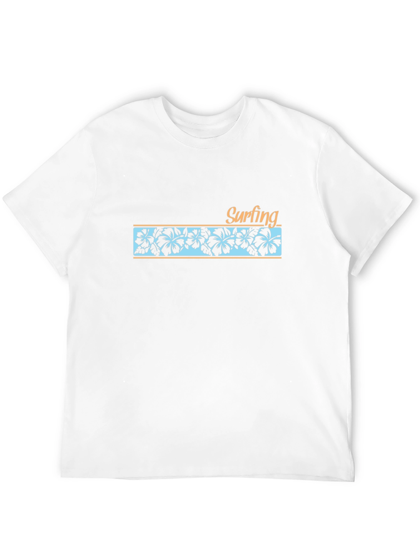 Surfing Floral Graphic T-Shirt - Black