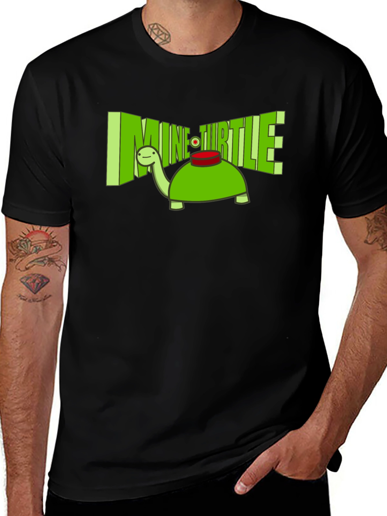 Mine Turtle T-Shirt - Funny Cartoon Turtle Tee