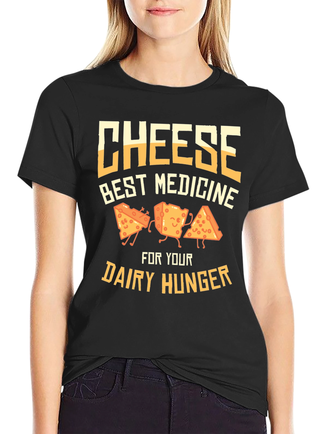 Cheese Best Medicine Funny Graphic T-Shirt
