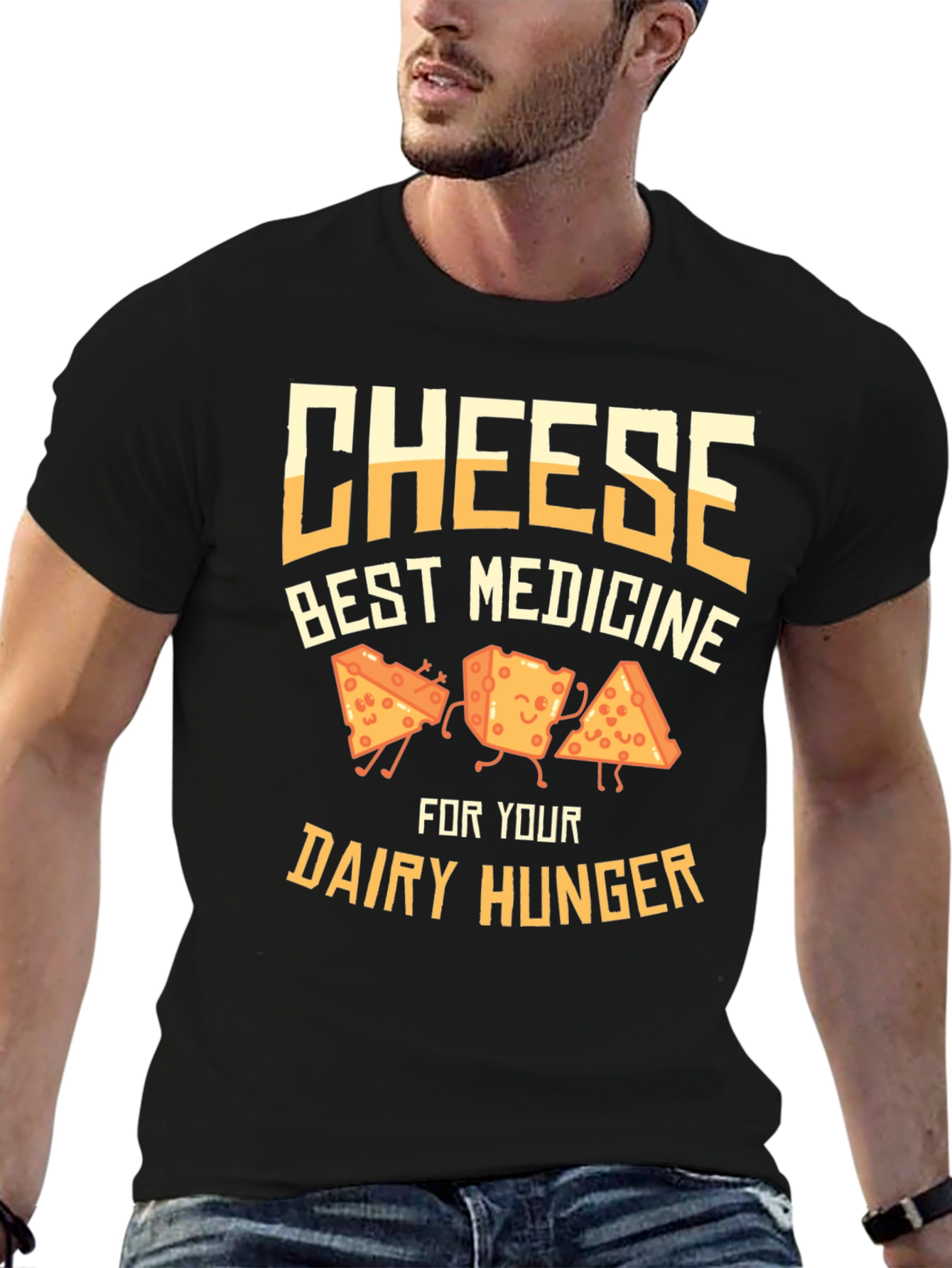 Cheese Best Medicine Funny Graphic T-Shirt