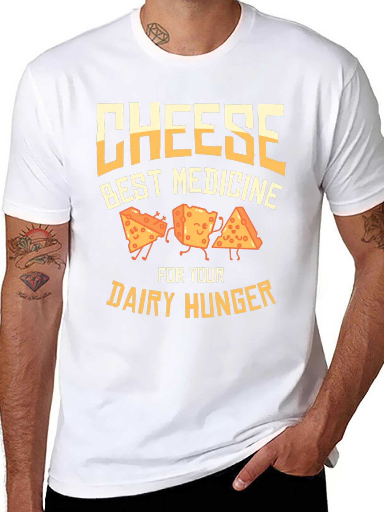 Cheese Best Medicine Funny Graphic T-Shirt