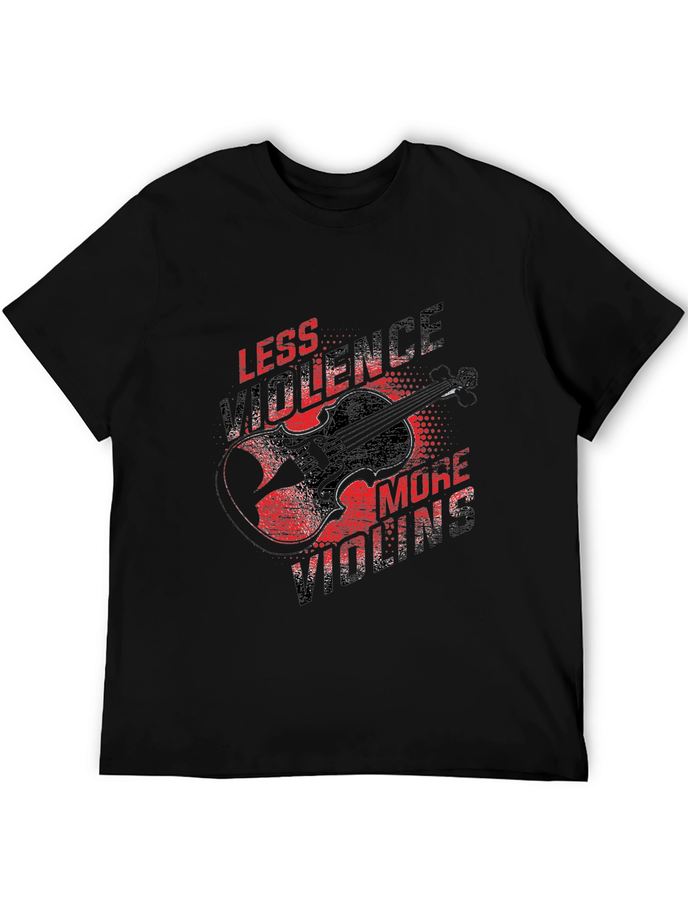 Less Violence More Violins Black T-Shirt