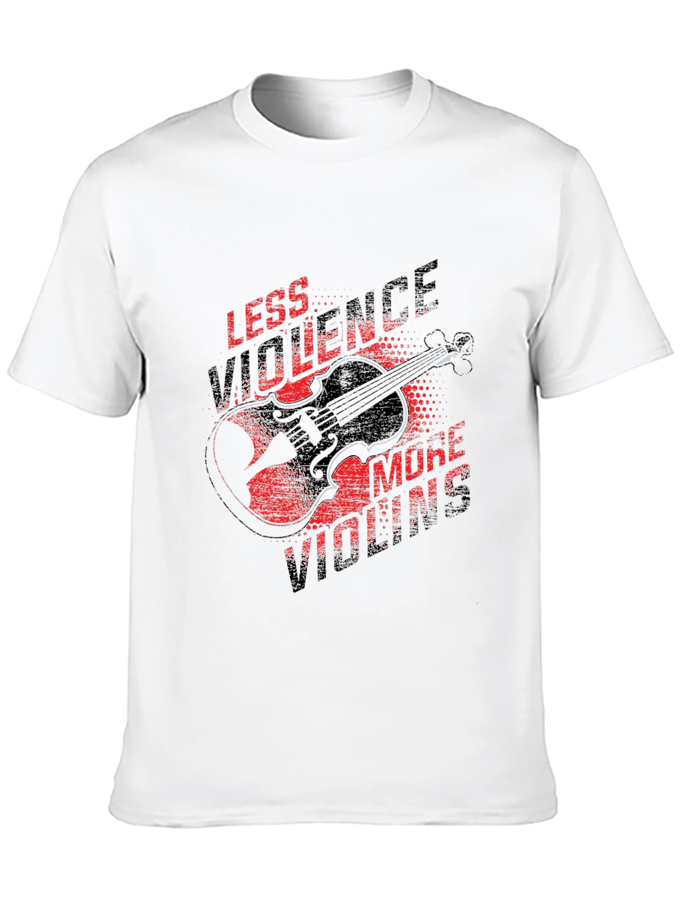 Less Violence More Violins Black T-Shirt