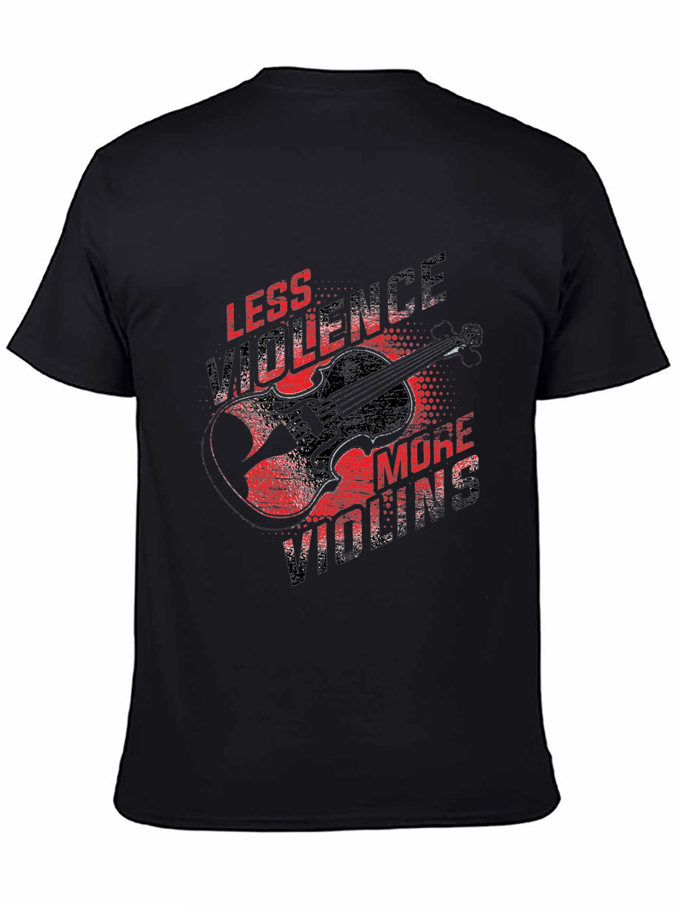 Less Violence More Violins Black T-Shirt