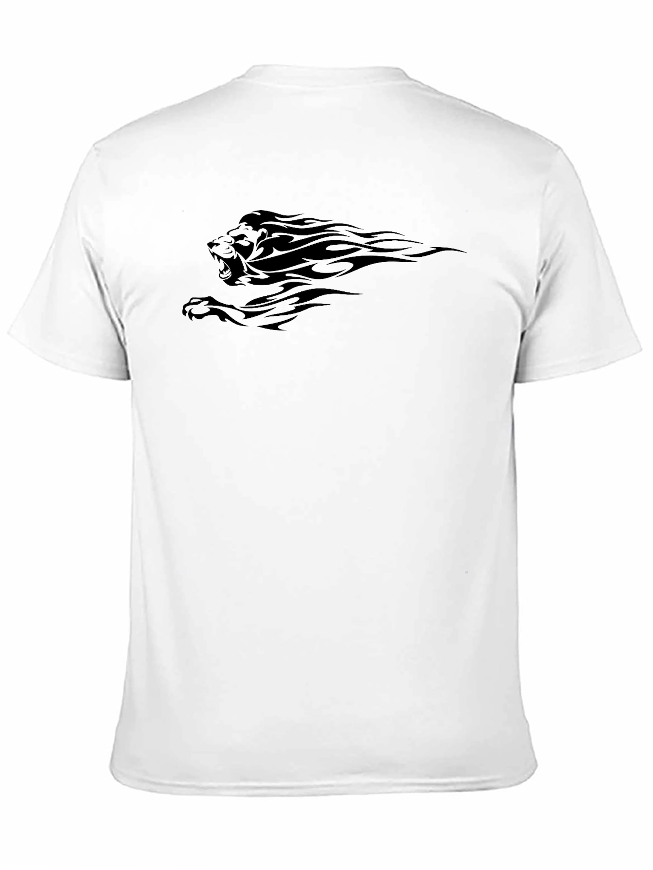 Mens Black Lion Graphic T-Shirt