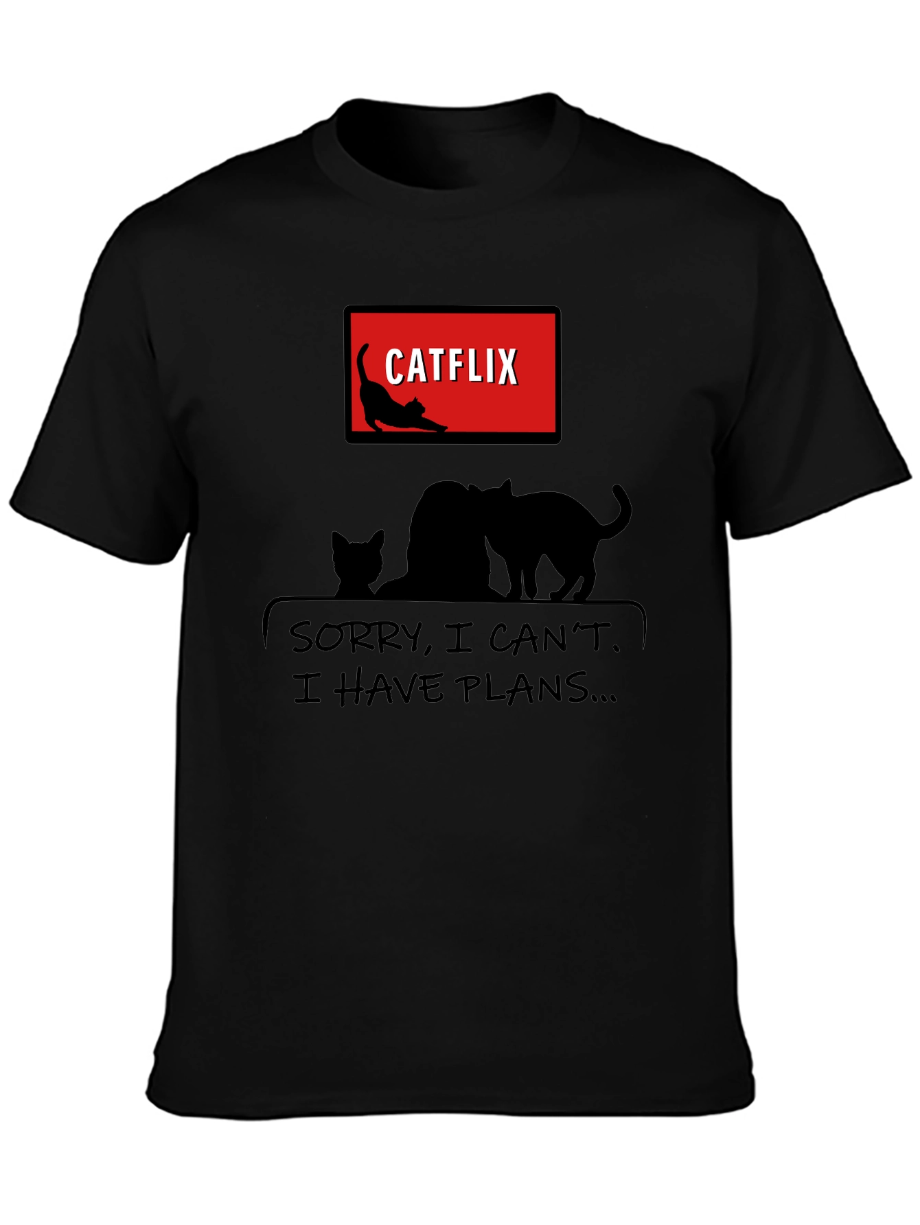 Catflix & Chill Black T-Shirt