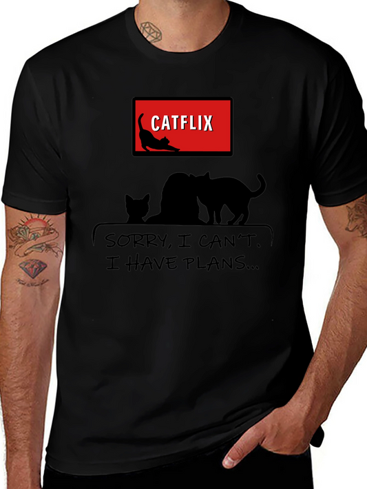 Catflix & Chill Black T-Shirt
