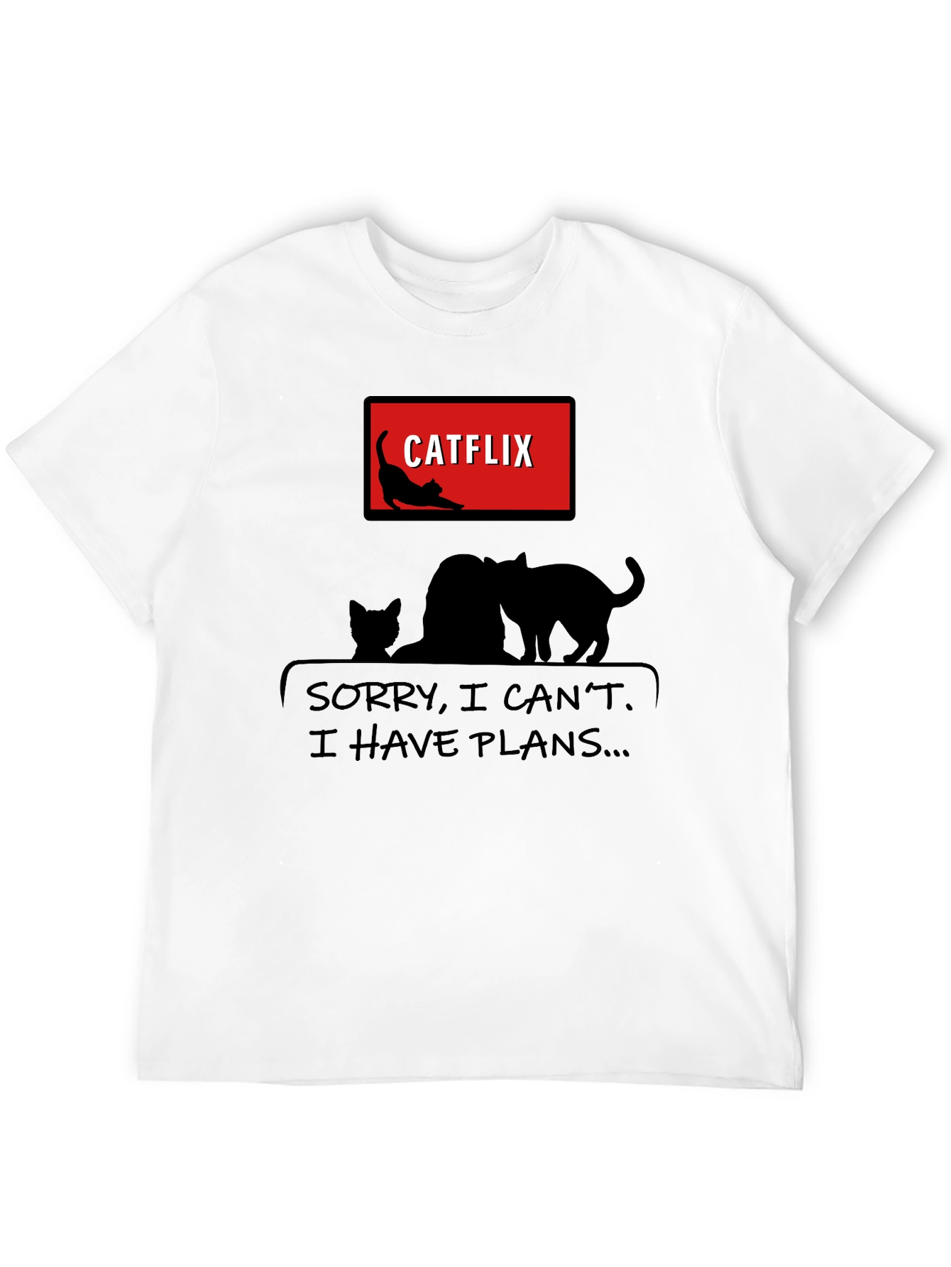 Catflix & Chill Black T-Shirt
