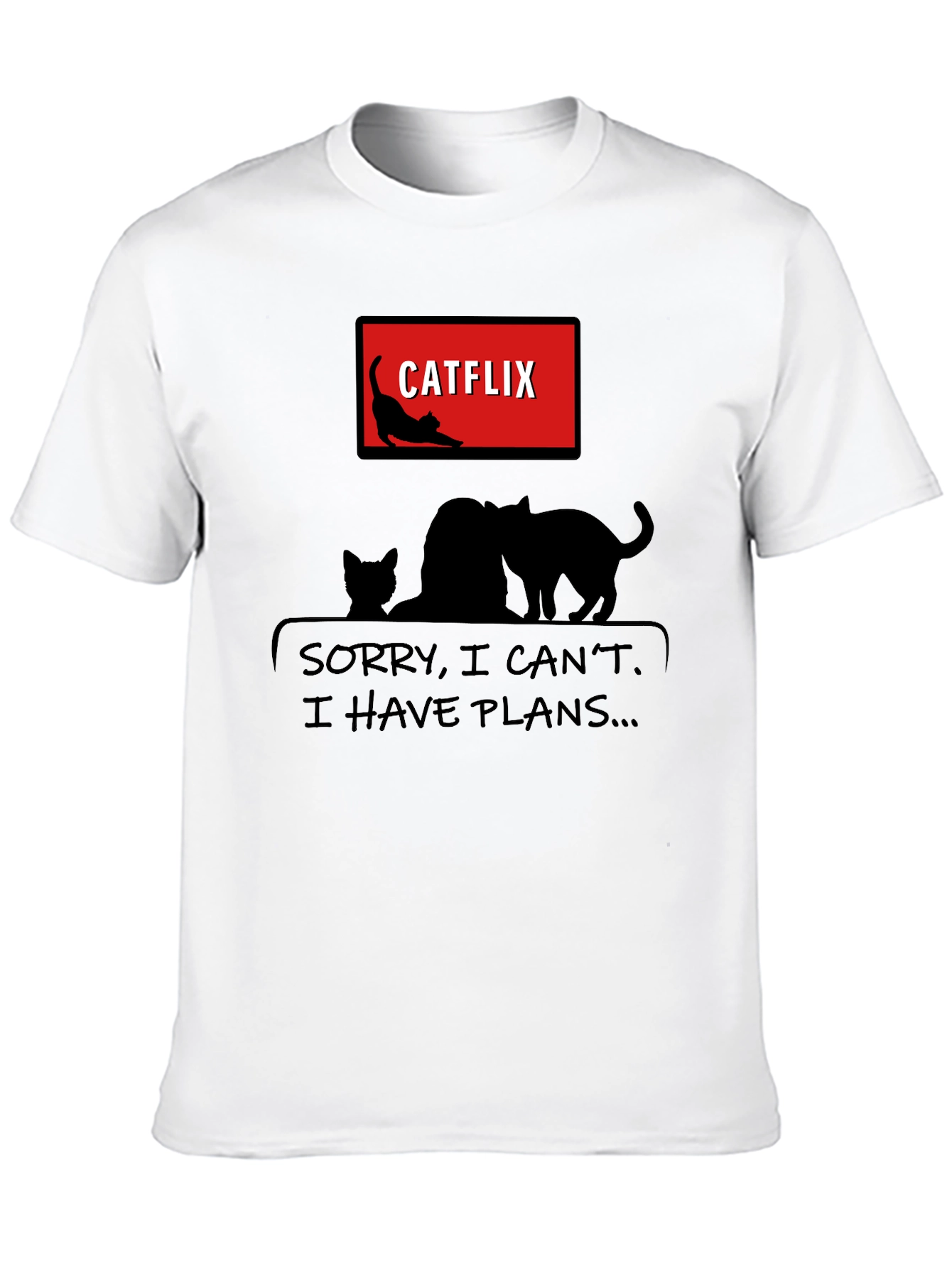 Catflix & Chill Black T-Shirt
