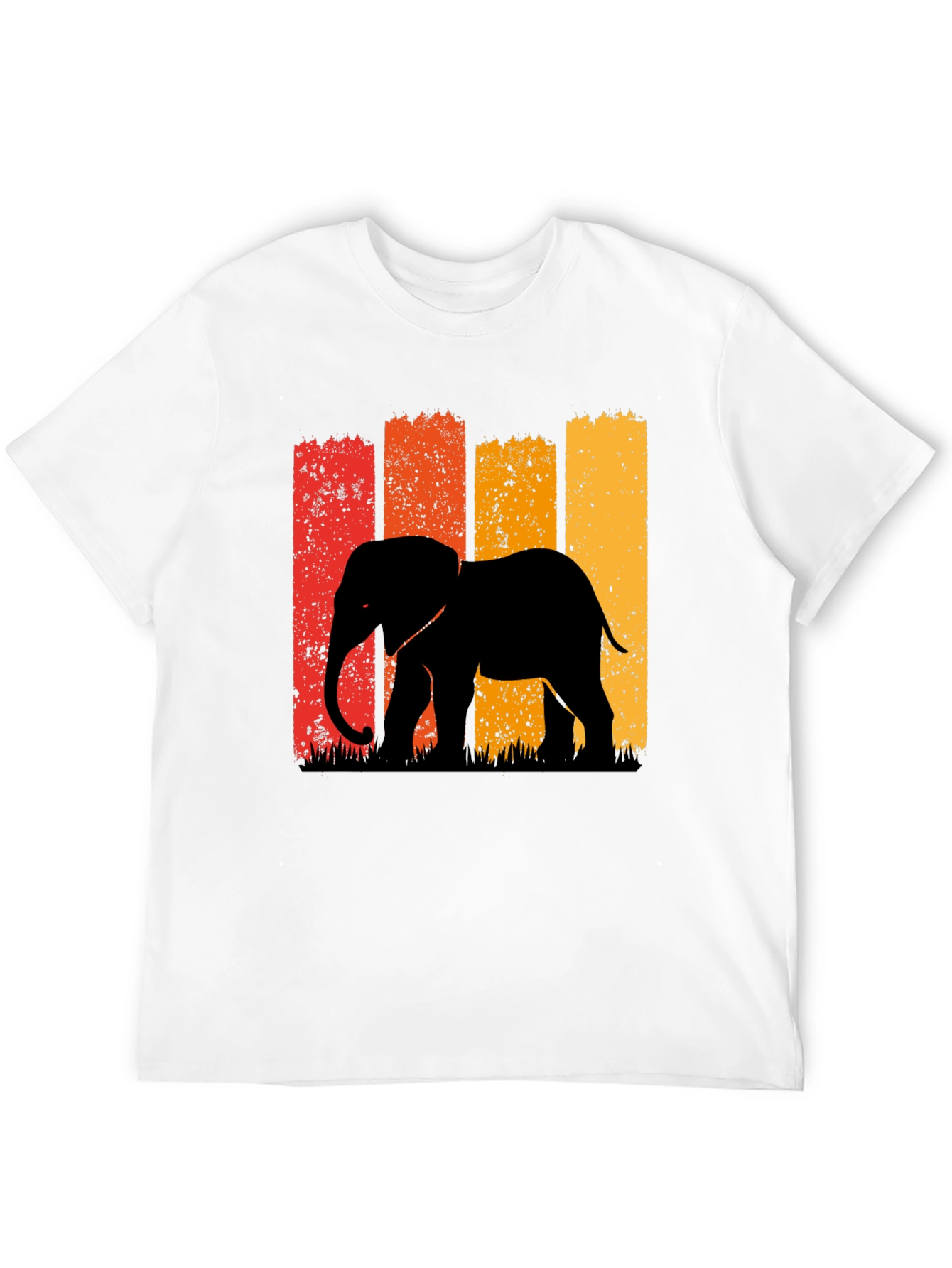 Retro Elephant Graphic Tee - Black