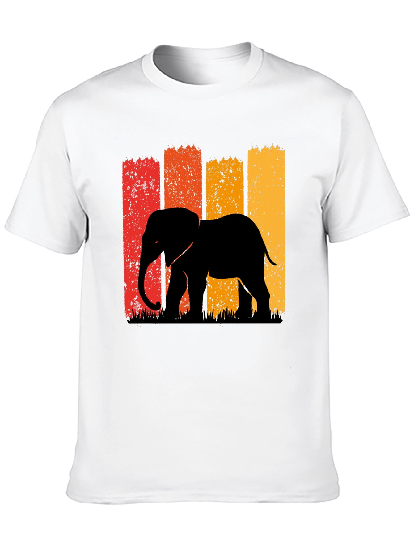 Retro Elephant Graphic Tee - Black