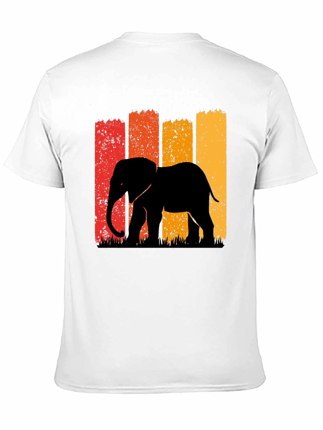 Retro Elephant Graphic Tee - Black