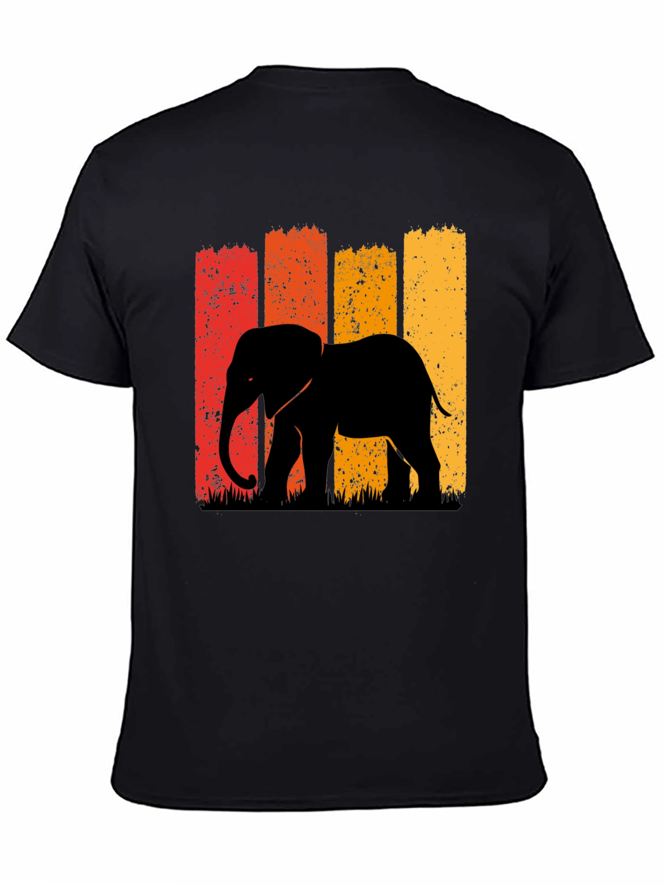 Retro Elephant Graphic Tee - Black