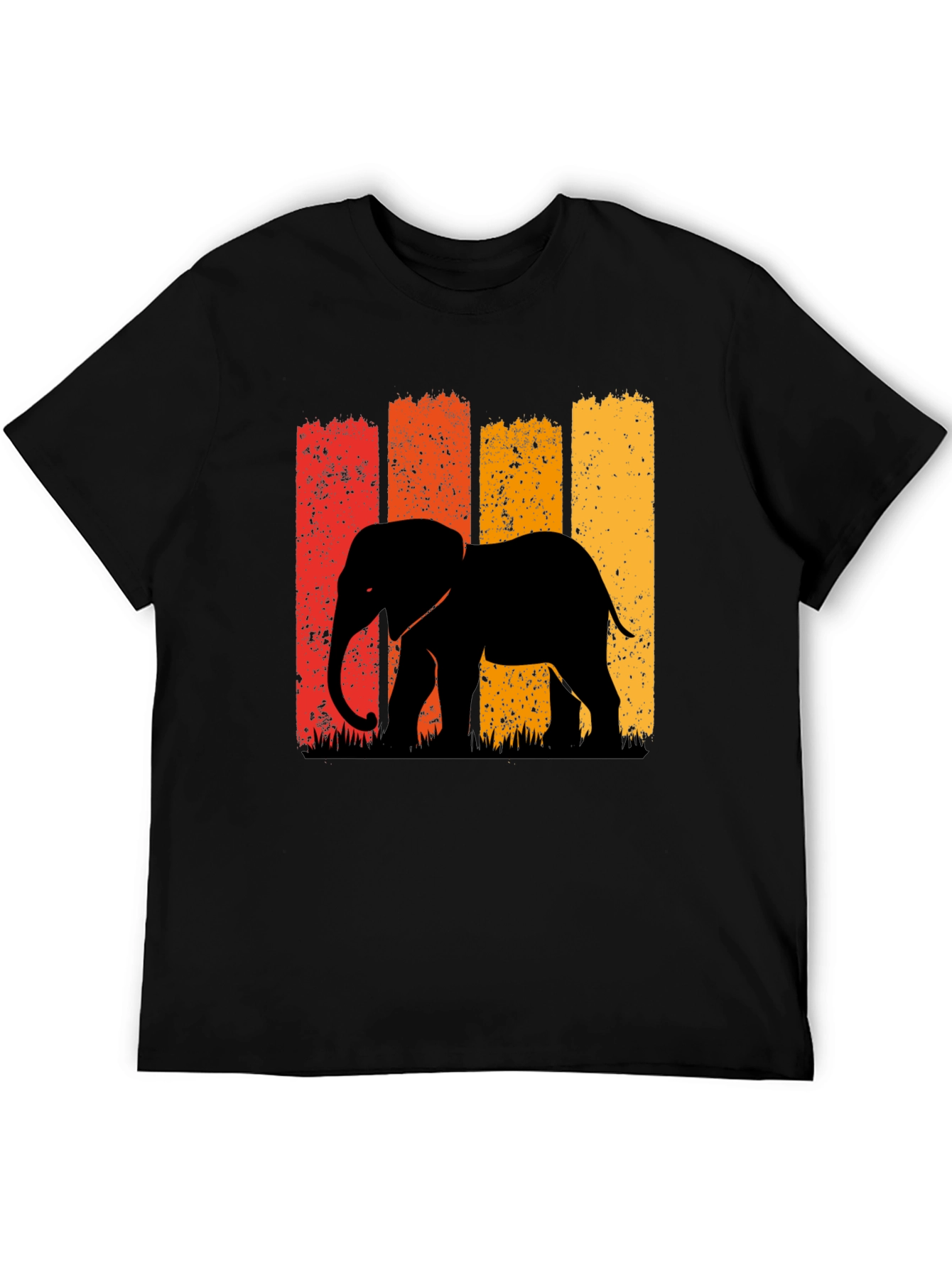 Retro Elephant Graphic Tee - Black