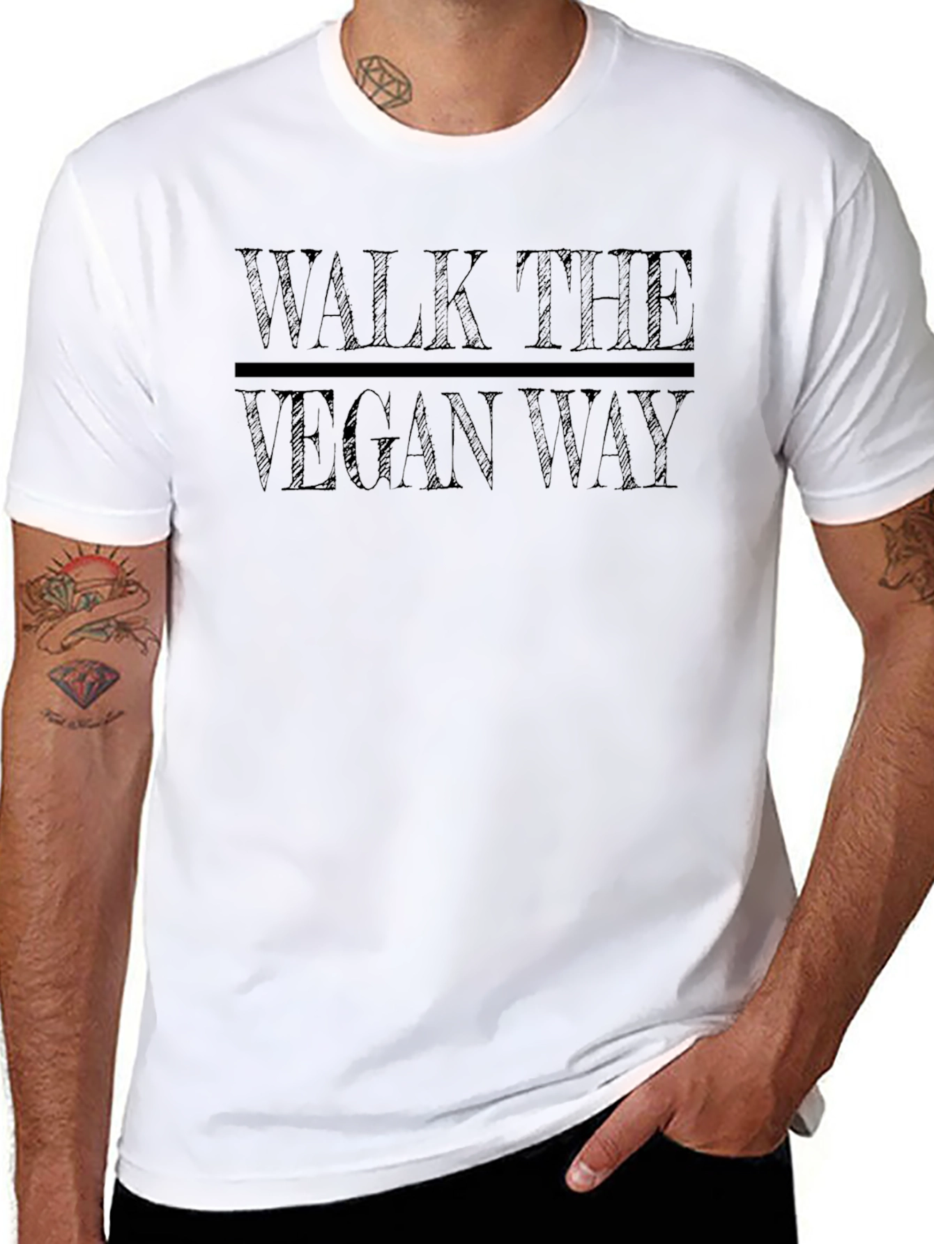 Walk the Vegan Way Black T-Shirt