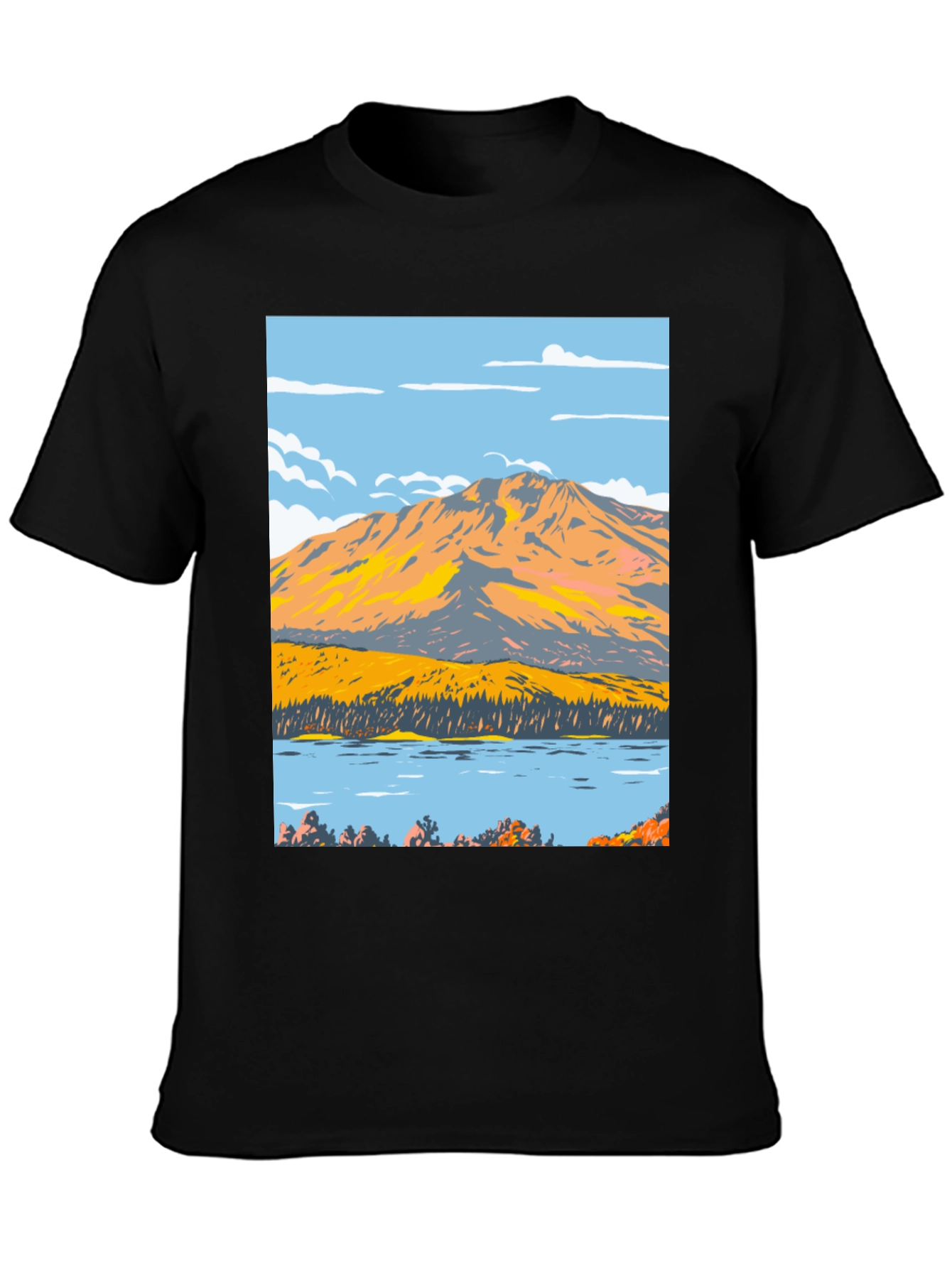Mountain Lake Graphic Tee - Nature Inspired Design