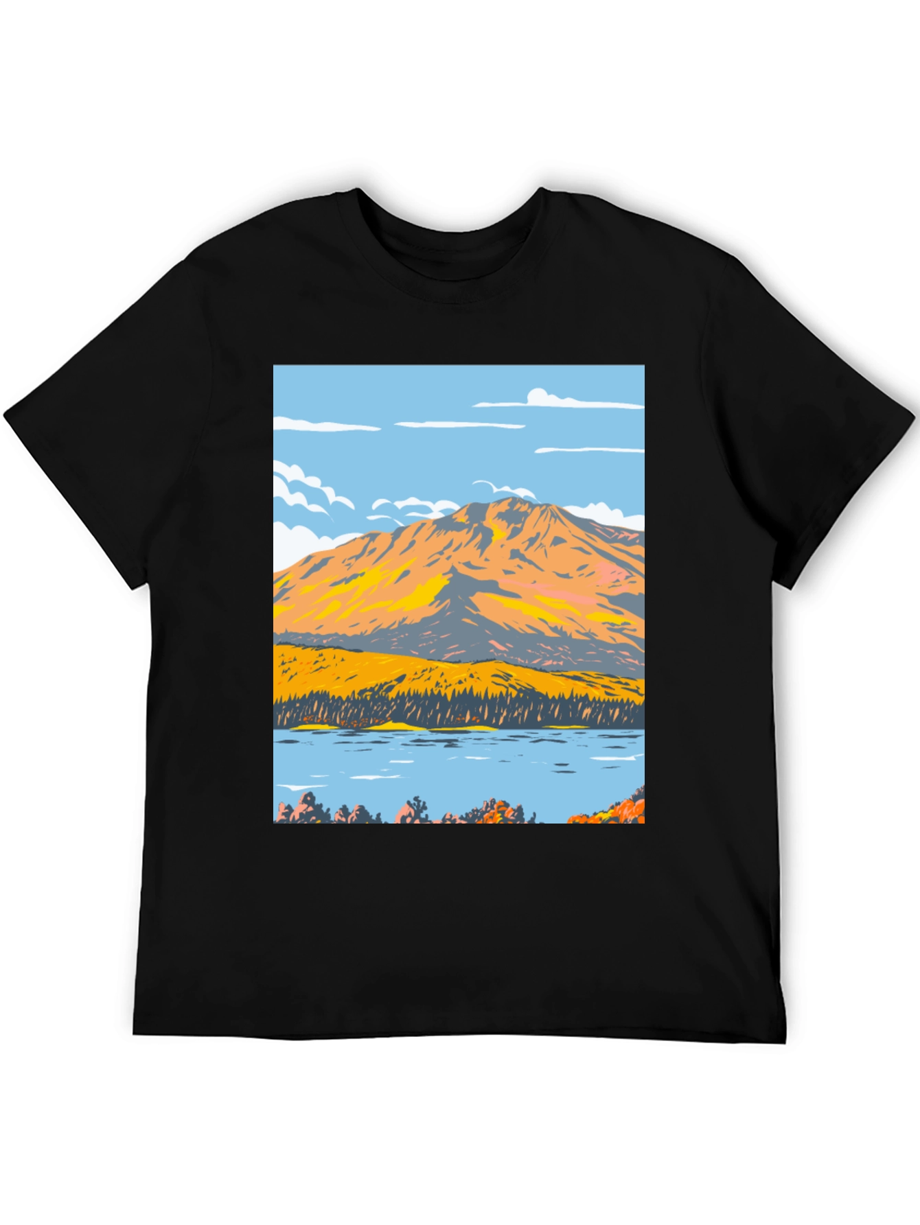 Mountain Lake Graphic Tee - Nature Inspired Design