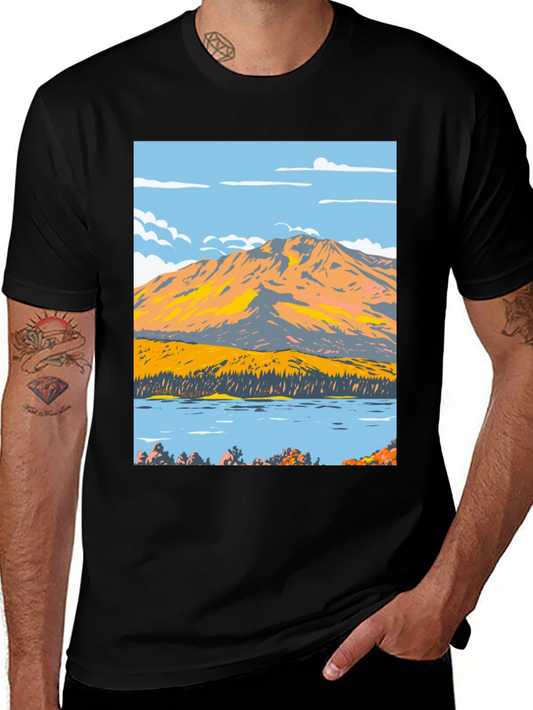 Mountain Lake Graphic Tee - Nature Inspired Design