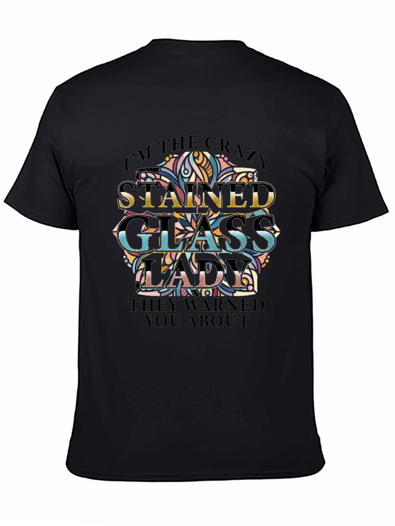 Crazy Stained Glass Lady Graphic Tee