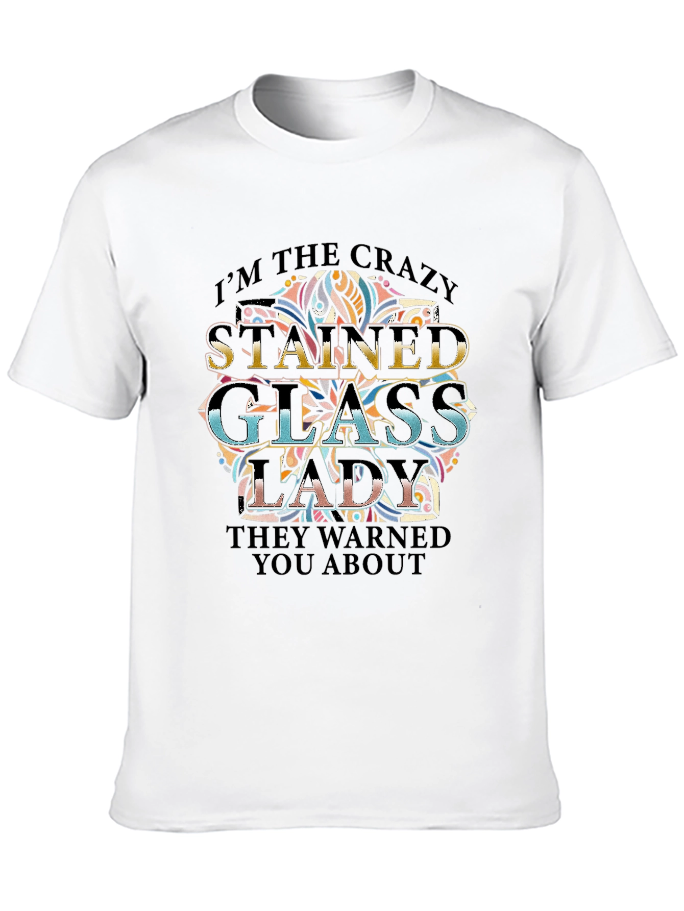 Crazy Stained Glass Lady Graphic Tee