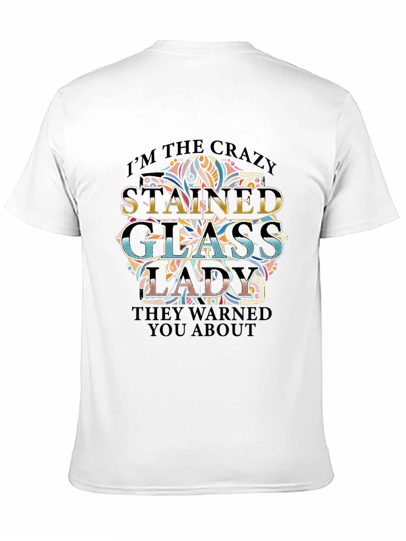 Crazy Stained Glass Lady Graphic Tee