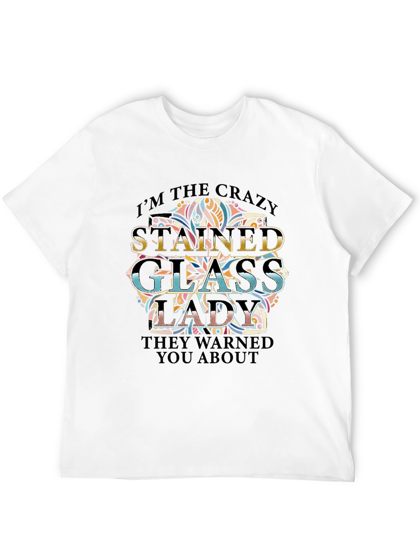Crazy Stained Glass Lady Graphic Tee
